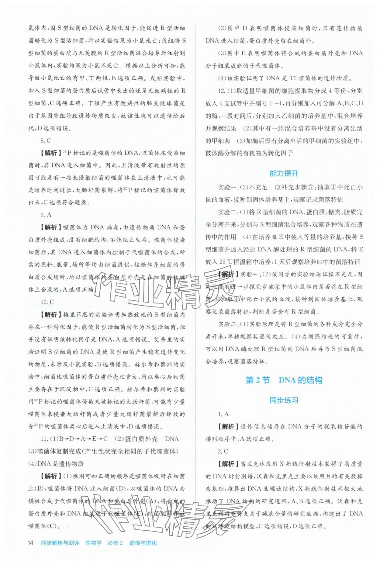 2025年人教金學典同步解析與測評高中生物必修2人教版 第14頁