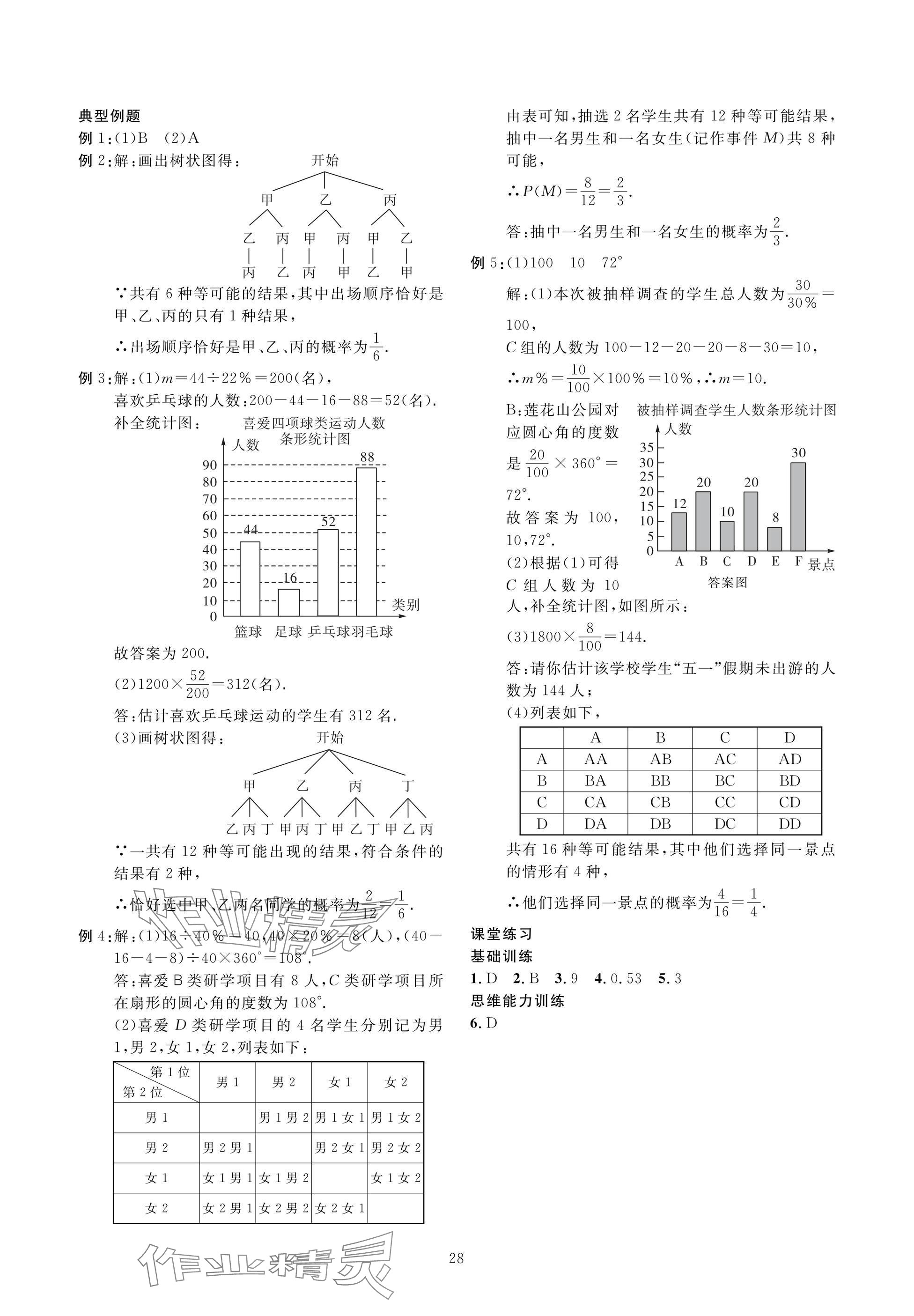 2025年復習直通車中考數學沖刺北師大版 參考答案第28頁