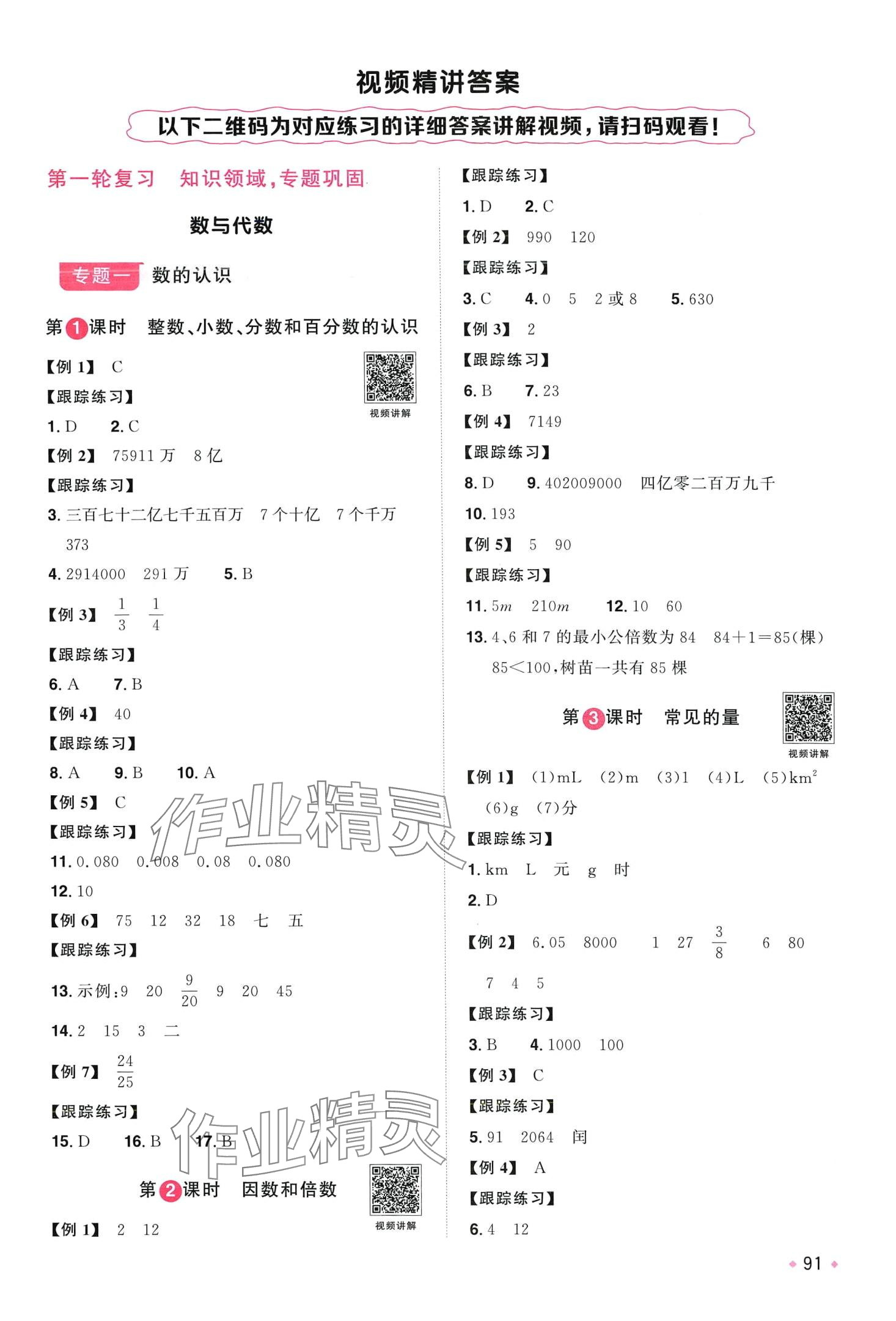 2024年陽光同學(xué)小學(xué)畢業(yè)升學(xué)系統(tǒng)總復(fù)習(xí)六年級數(shù)學(xué) 第1頁