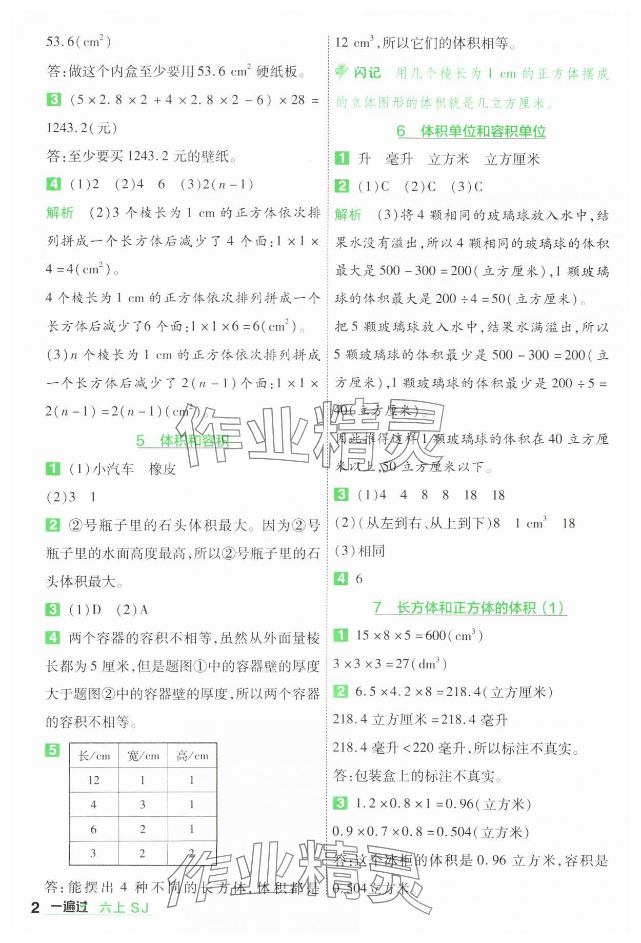 2024年一遍過(guò)六年級(jí)數(shù)學(xué)上冊(cè)蘇教版 參考答案第2頁(yè)