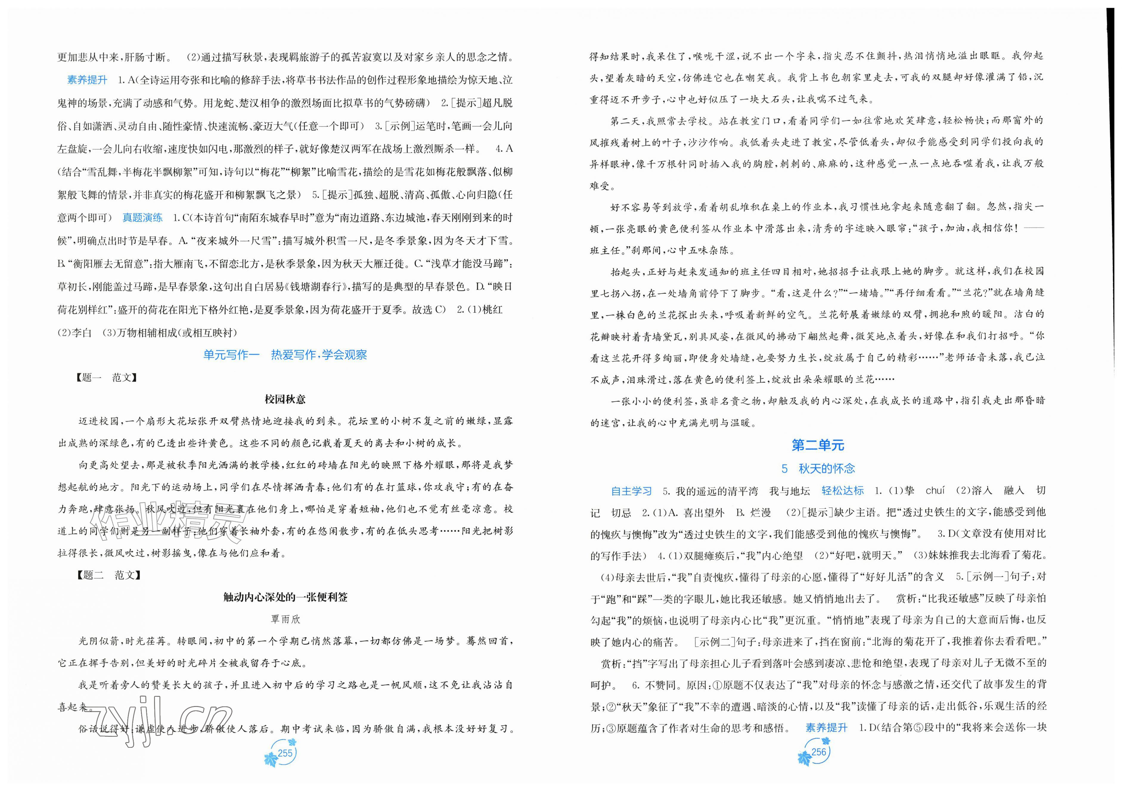 2026年自主学习能力测评七年级语文上册人教版&nbsp;第2页
