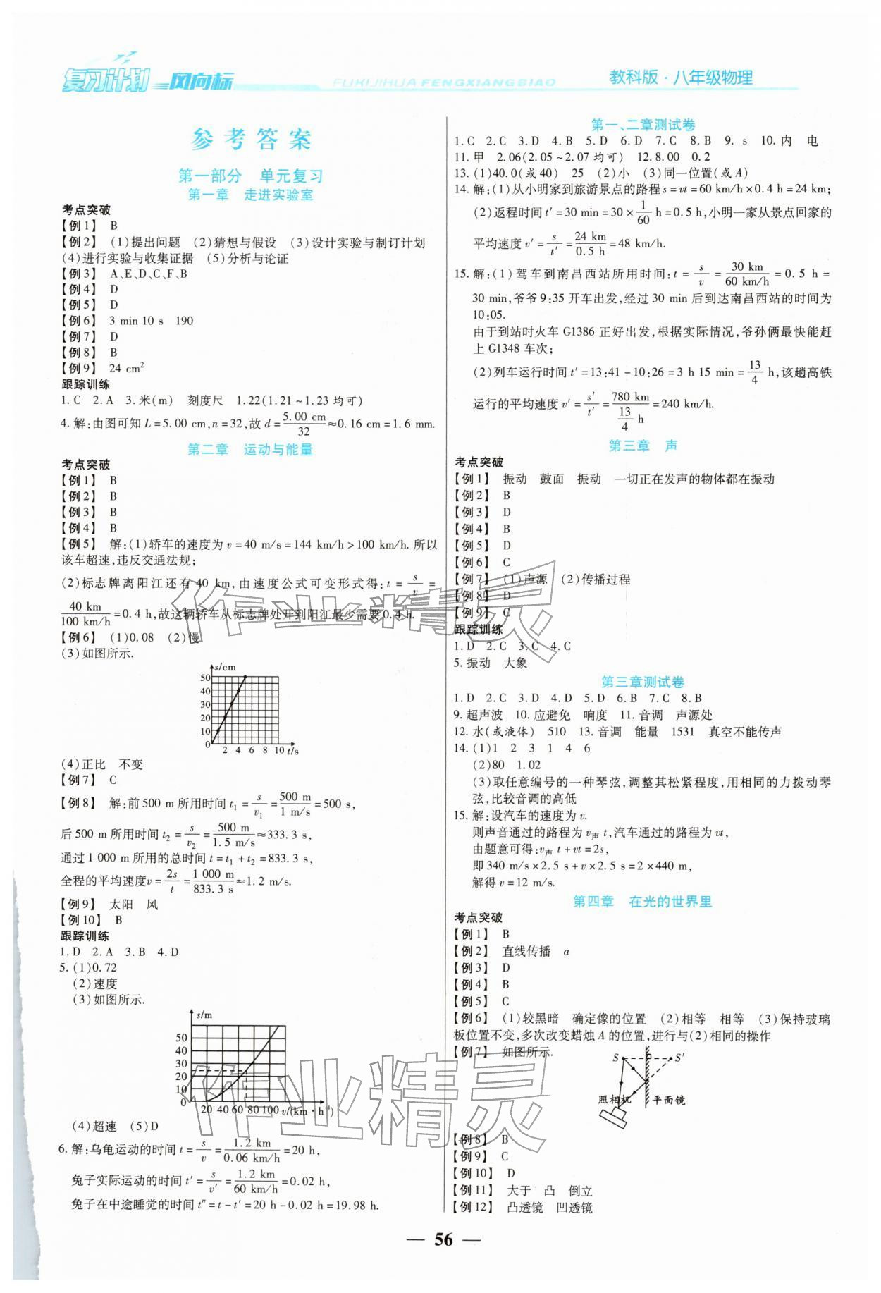 2026年复习计划风向标寒八年级物理教科版&nbsp;第1页