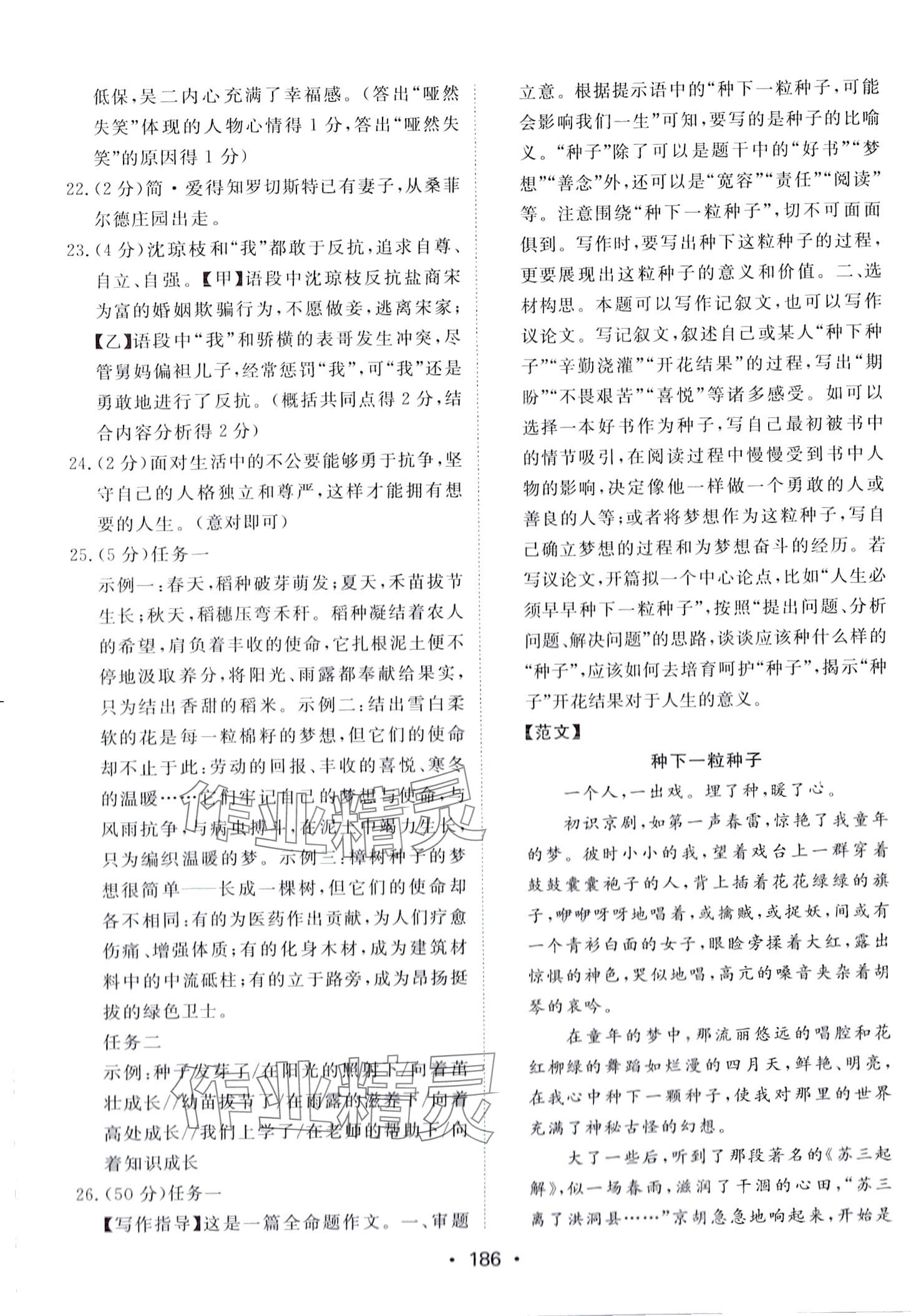2024年湖北中考搶分卷語文 第10頁