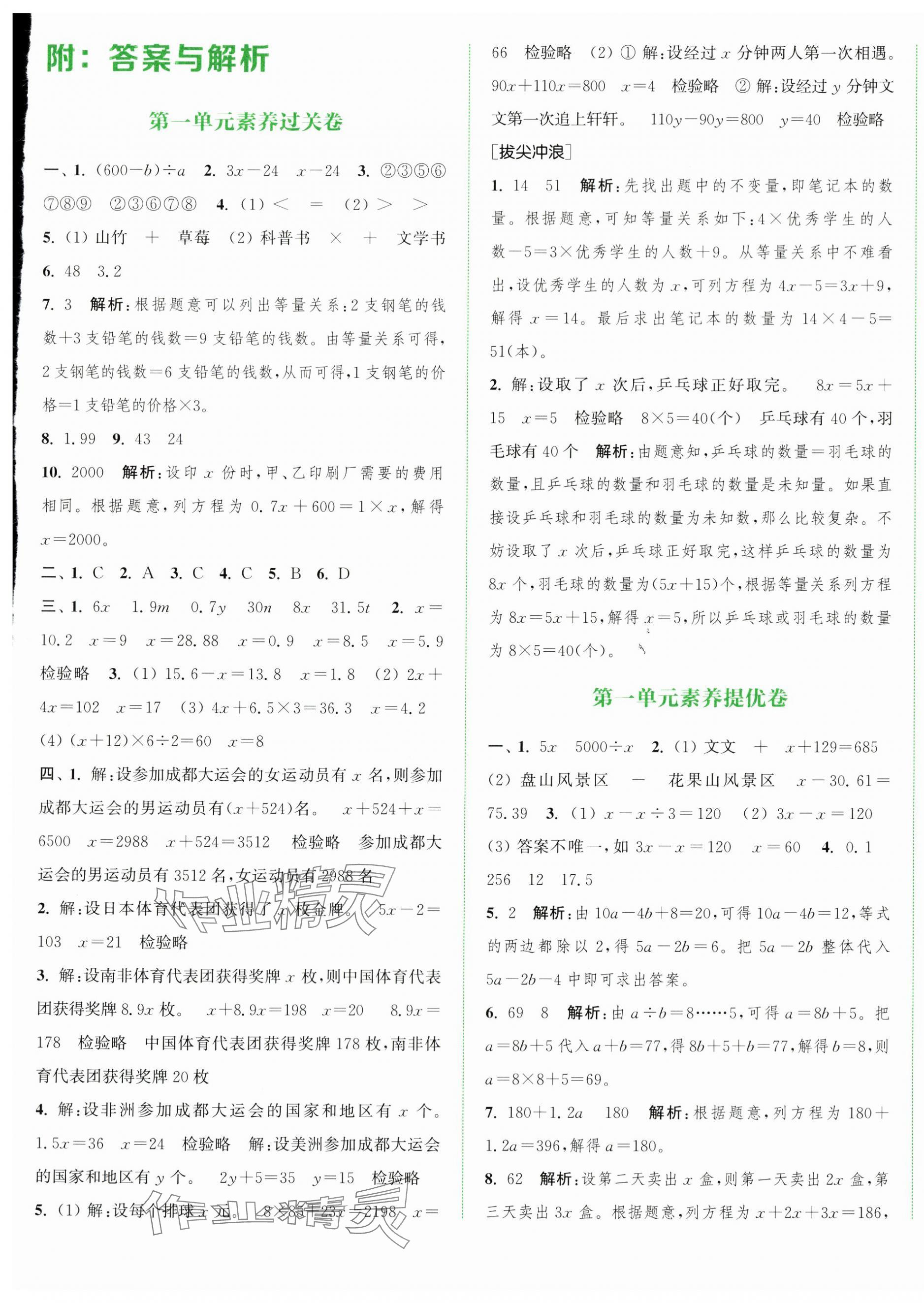 2024年通城學典拔尖大試卷五年級數(shù)學下冊蘇教版江蘇專版 第1頁