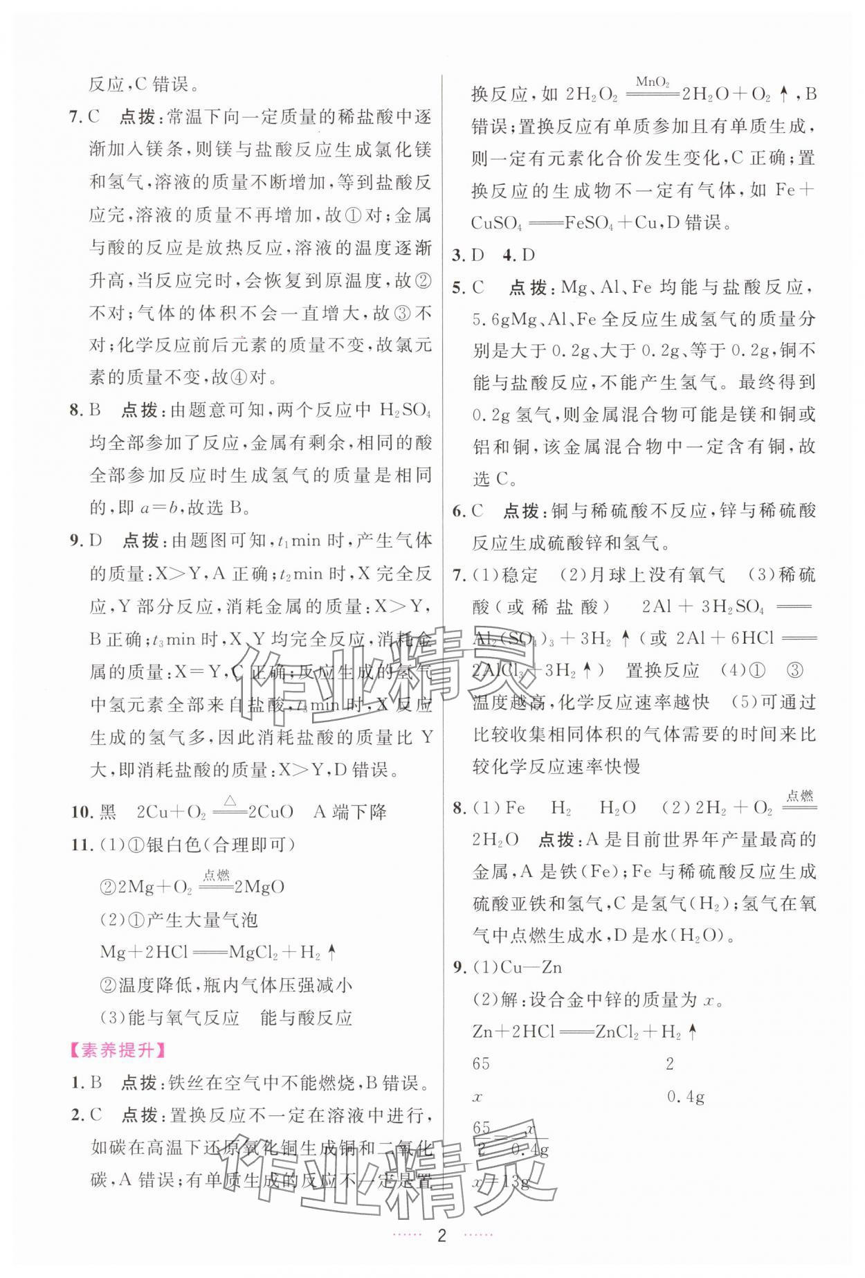 2025年三维数字课堂九年级化学下册人教版 第2页