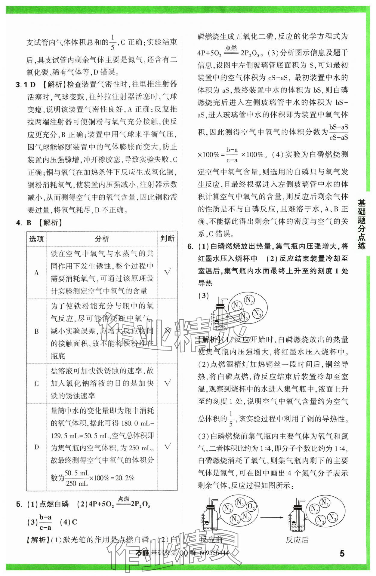 2024年万唯中考基础题化学 参考答案第5页