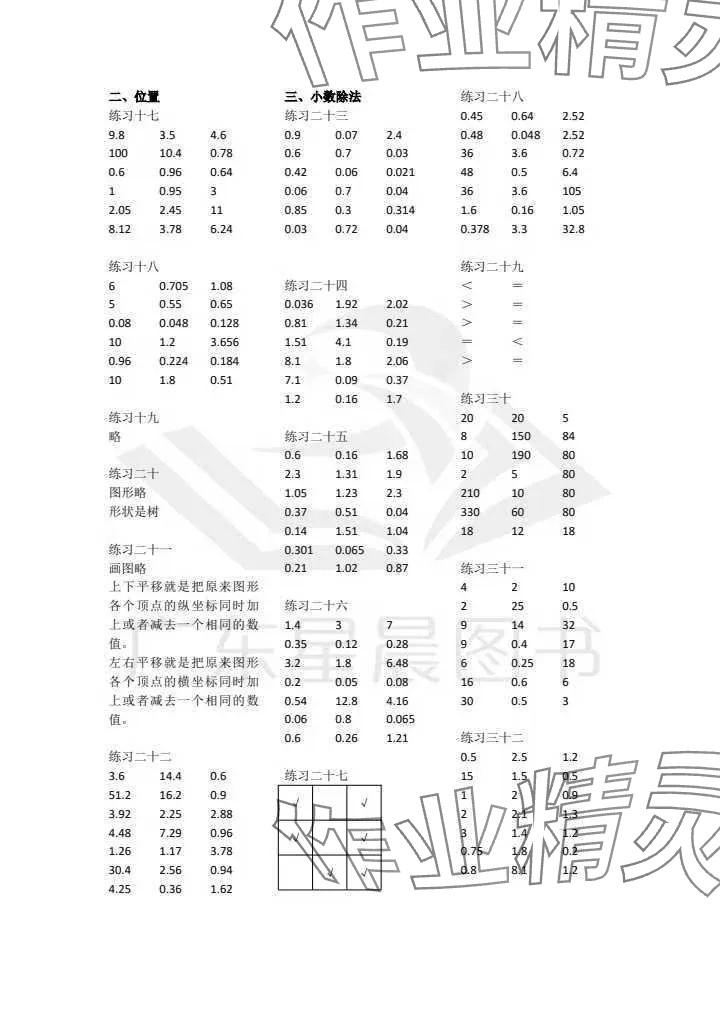 2024年數(shù)學(xué)口算每天一練五年級上冊人教版 參考答案第2頁