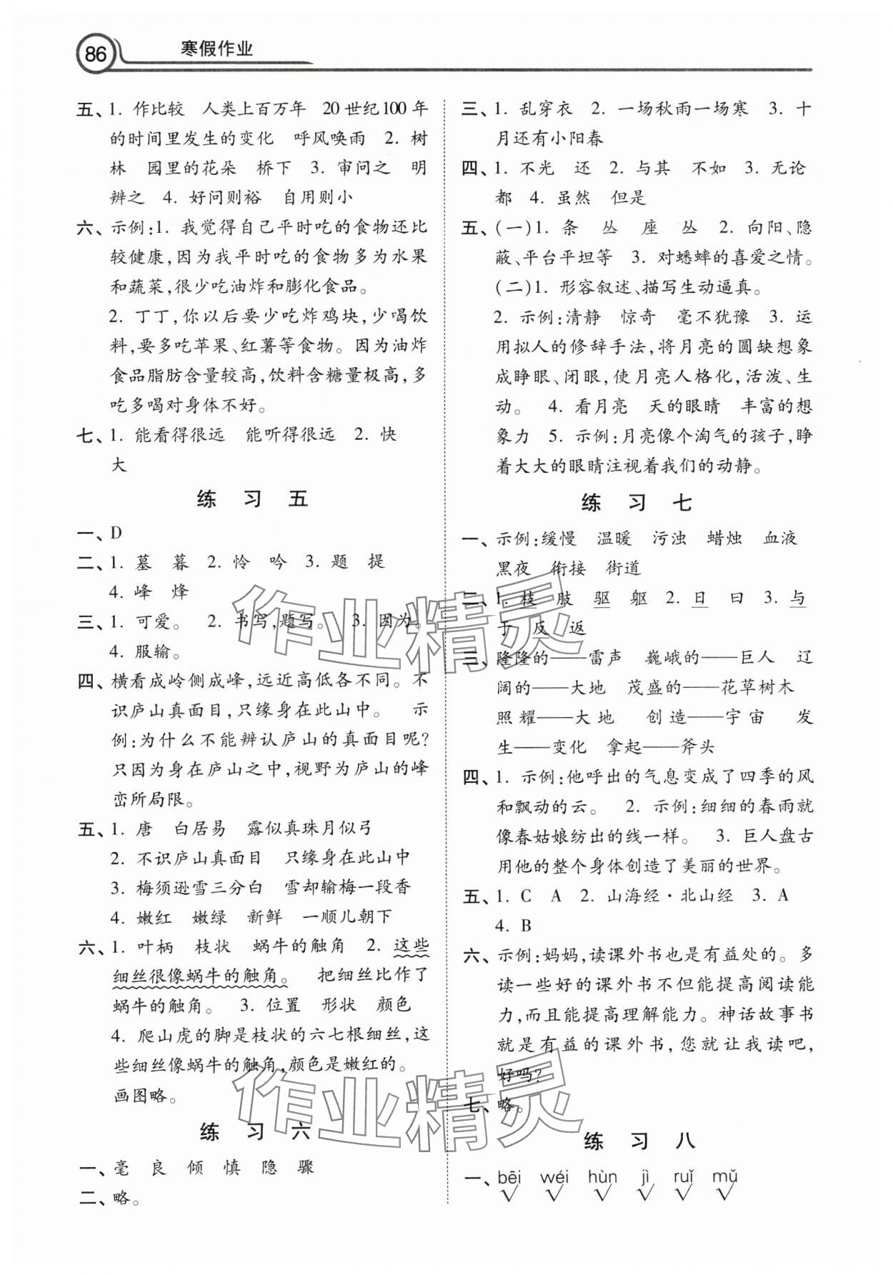 2025年寒假作業(yè)河北美術(shù)出版社四年級(jí)語文 第2頁