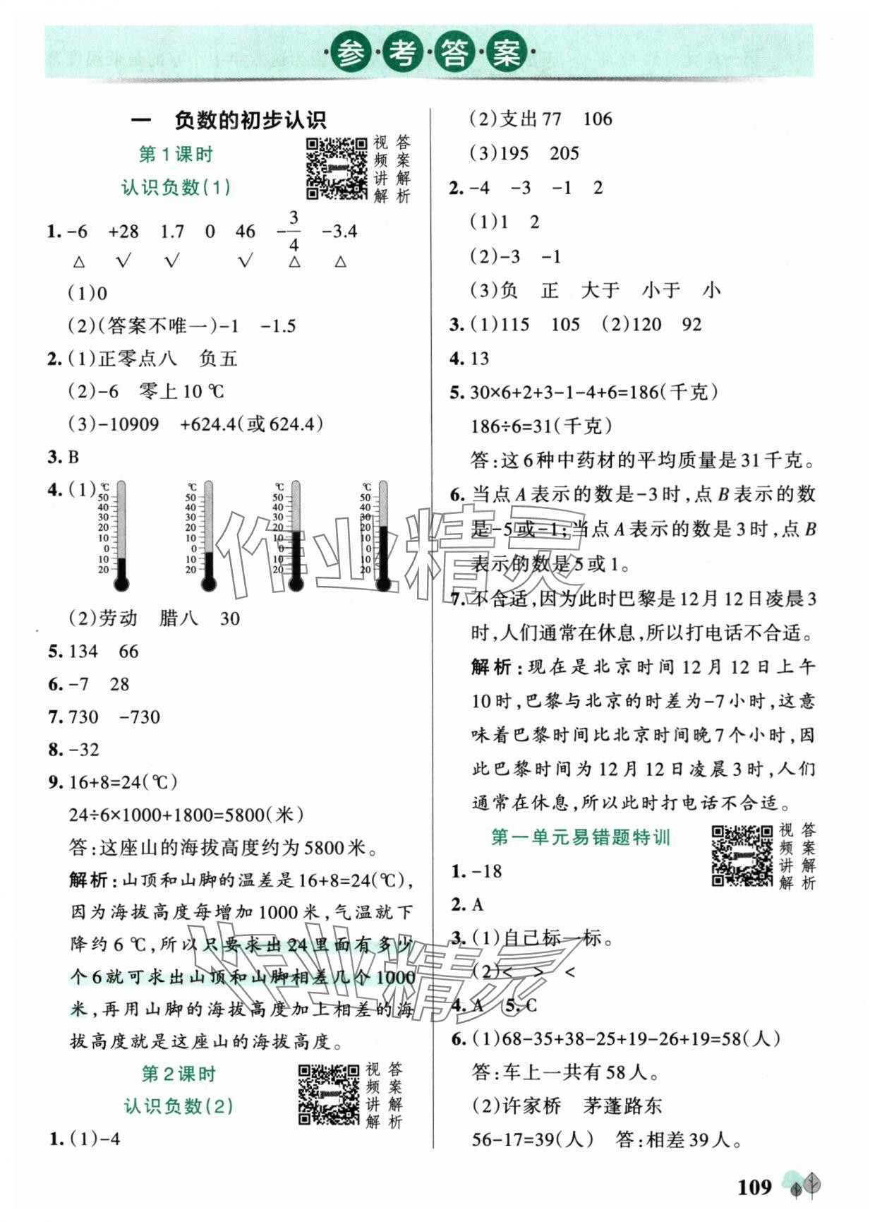 2025年绿卡提优特训五年级数学上册苏教版 参考答案第1页