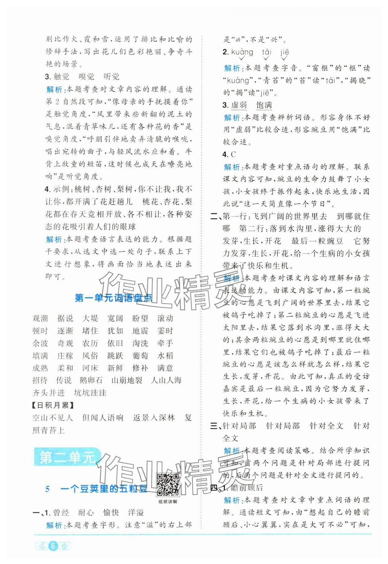 2024年陽光同學(xué)課時(shí)達(dá)標(biāo)訓(xùn)練四年級語文上冊人教版浙江專版 第6頁