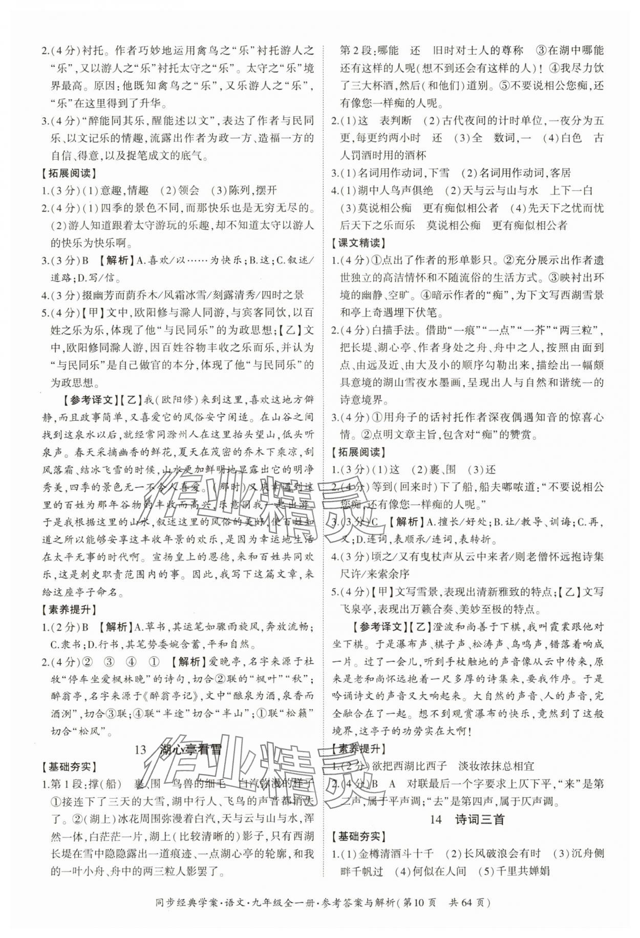 2024年同步經(jīng)典學(xué)案九年級語文全一冊人教版 第10頁