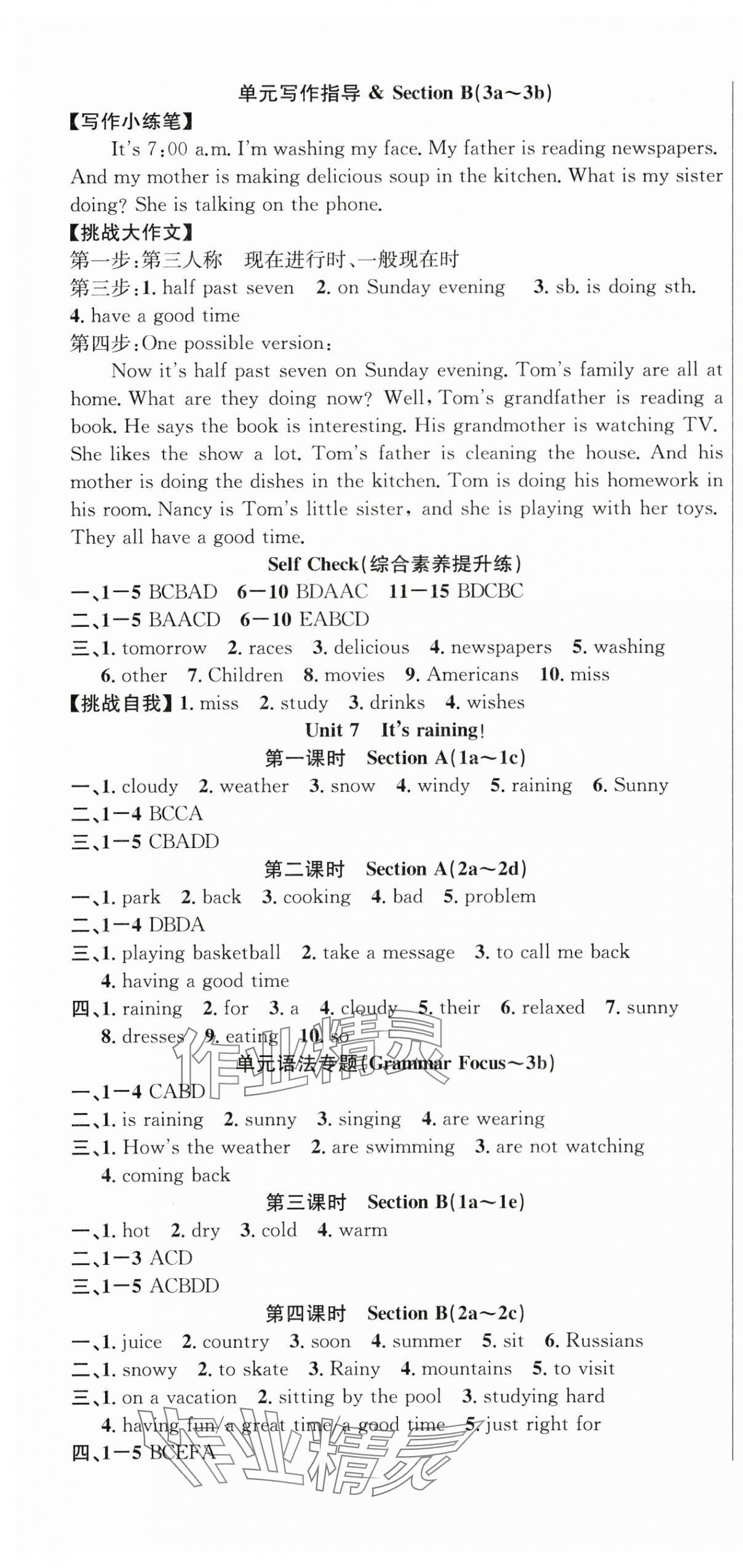 2024年课时夺冠七年级英语下册人教版 第7页