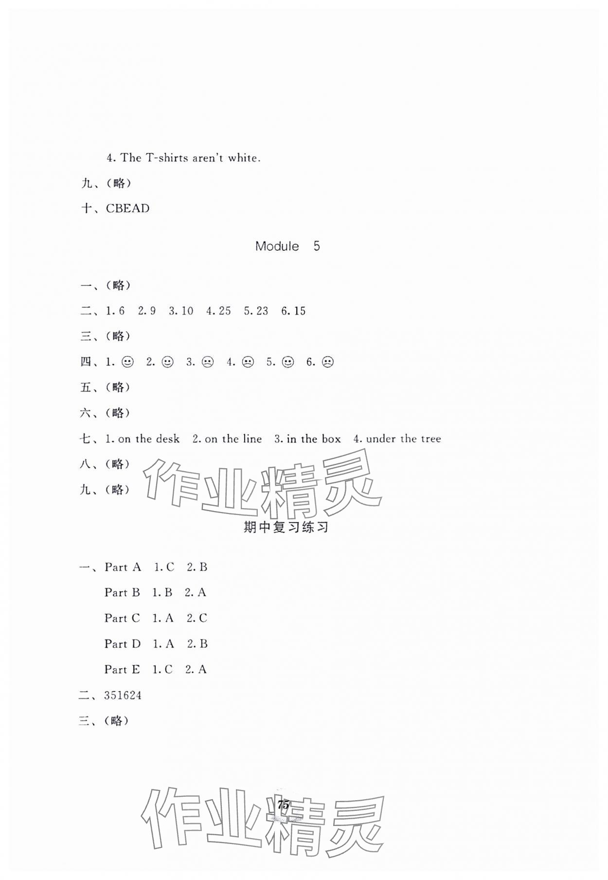 2024年書寫練習一本通五年級英語上冊外研版 參考答案第4頁