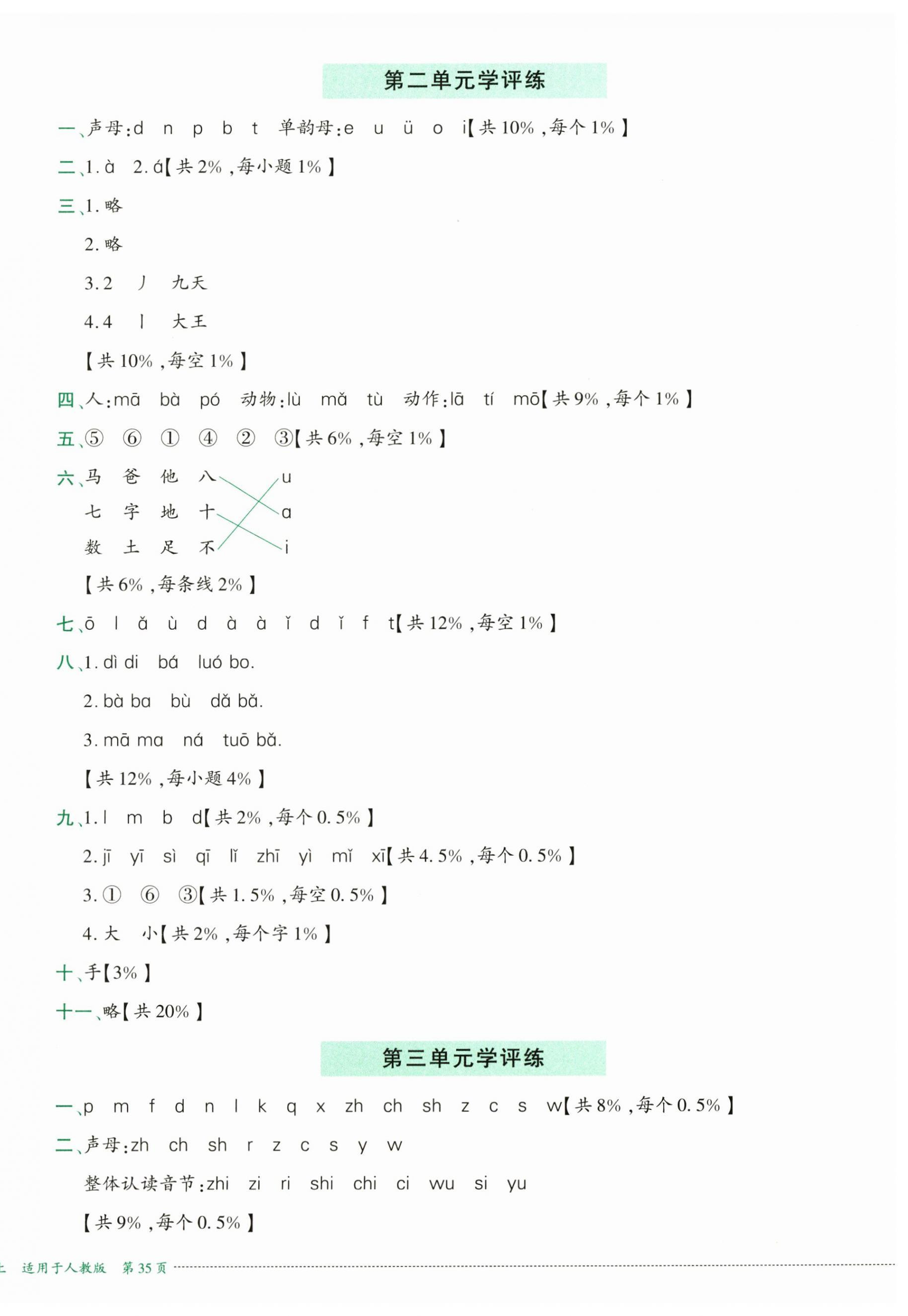 2024年学评练一年级语文上册人教版 第2页
