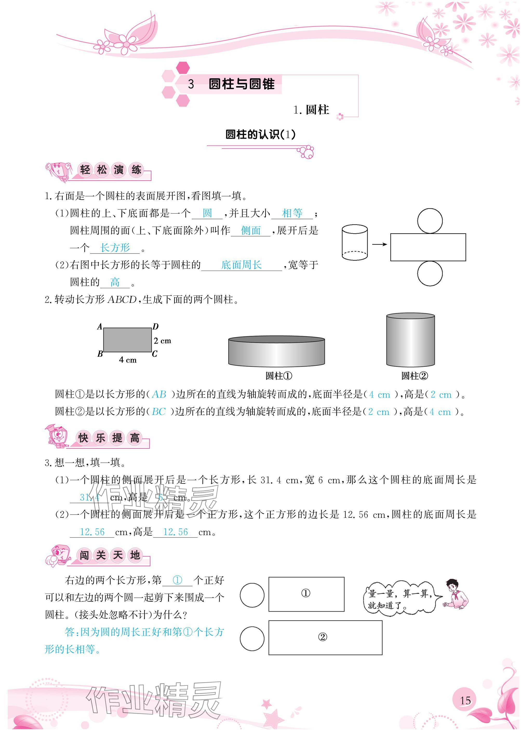 2025年小學(xué)生學(xué)習(xí)指導(dǎo)叢書六年級數(shù)學(xué)下冊人教版 參考答案第15頁