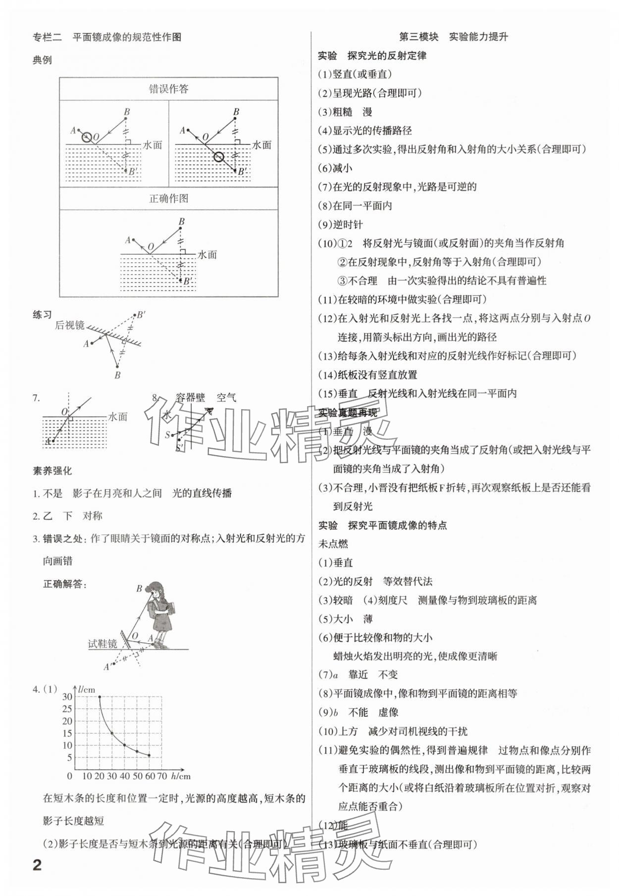 2025年滚动迁移中考总复习物理山西专版 参考答案第2页