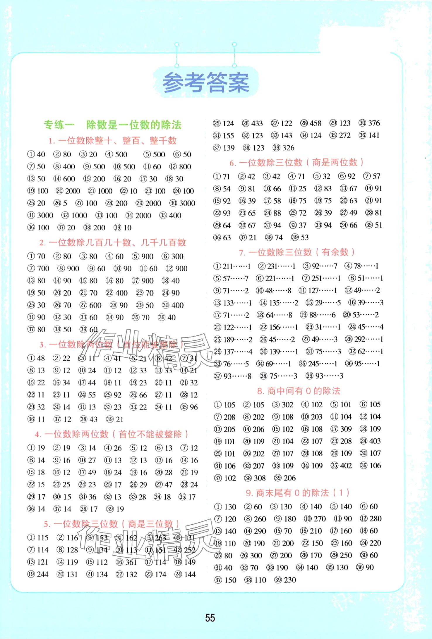 2024年易错题口算三年级数学下册人教版 第1页