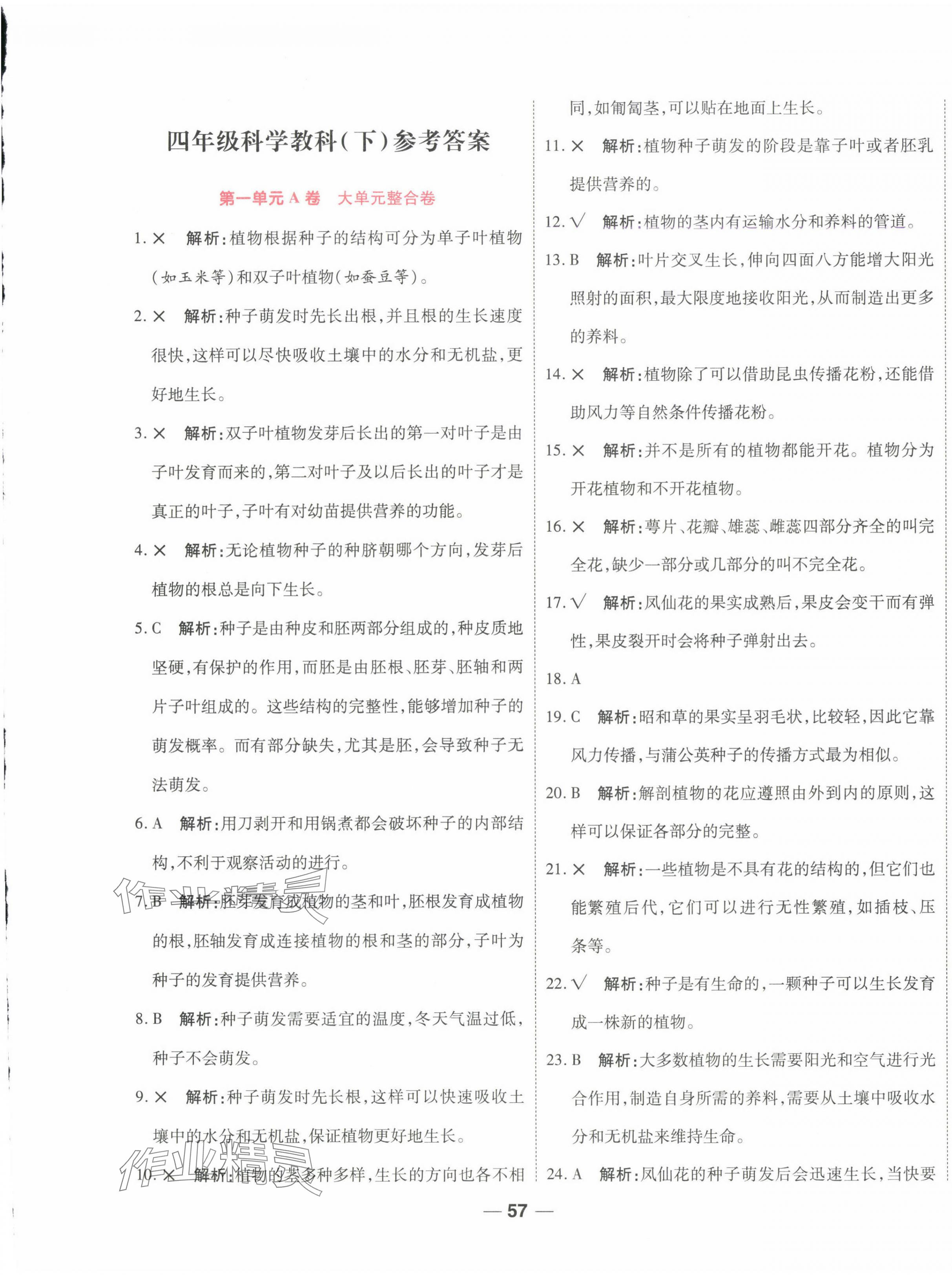 2025年一線調研單元整合卷四年級科學下冊教科版 第1頁
