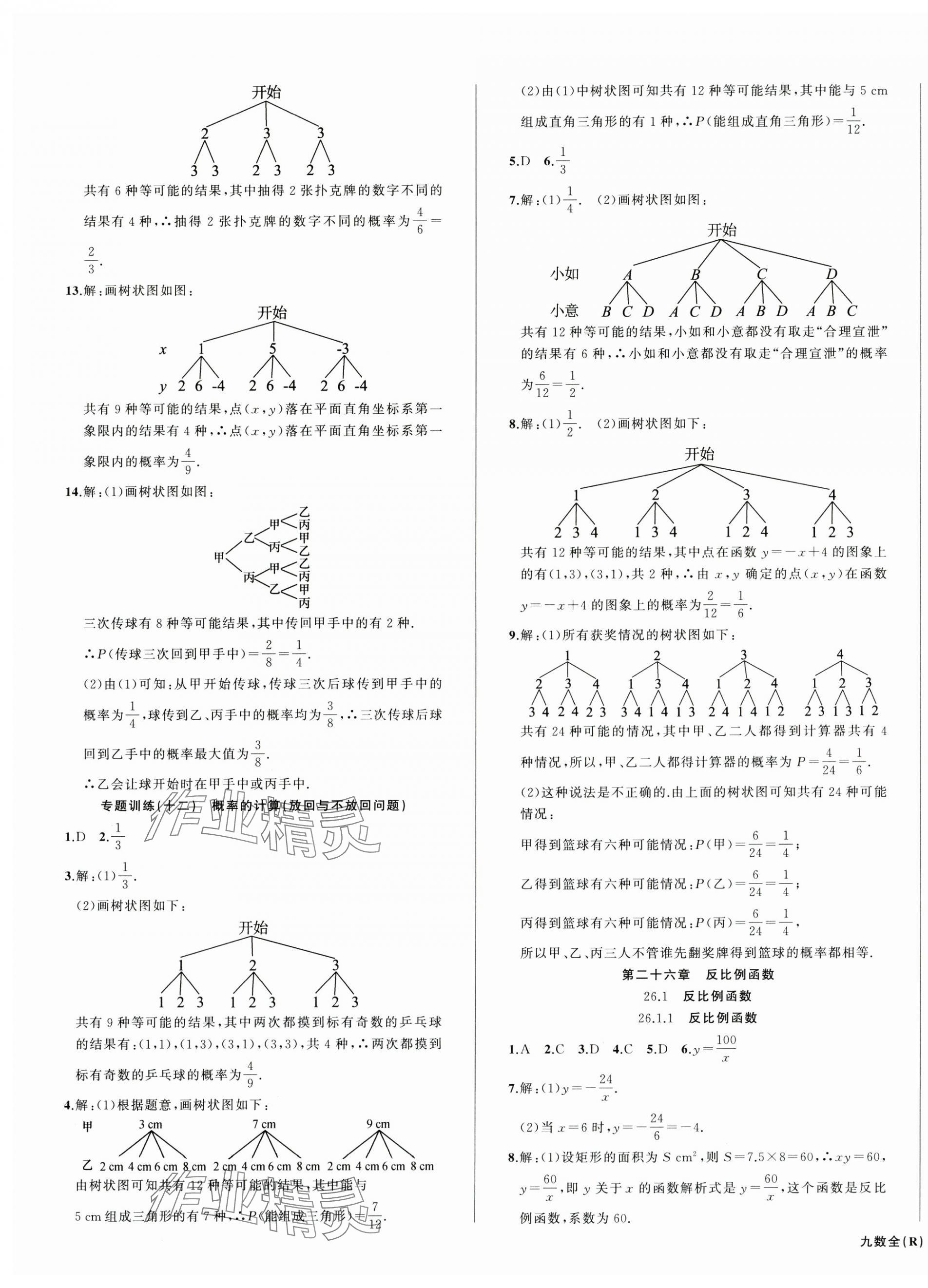 2024年名師面對面滿分特訓方案九年級數學全一冊人教版臺州專版 第13頁
