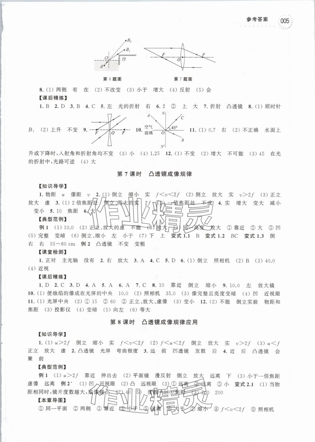 2024年導與練中考復習蘇州大學出版社物理 參考答案第5頁