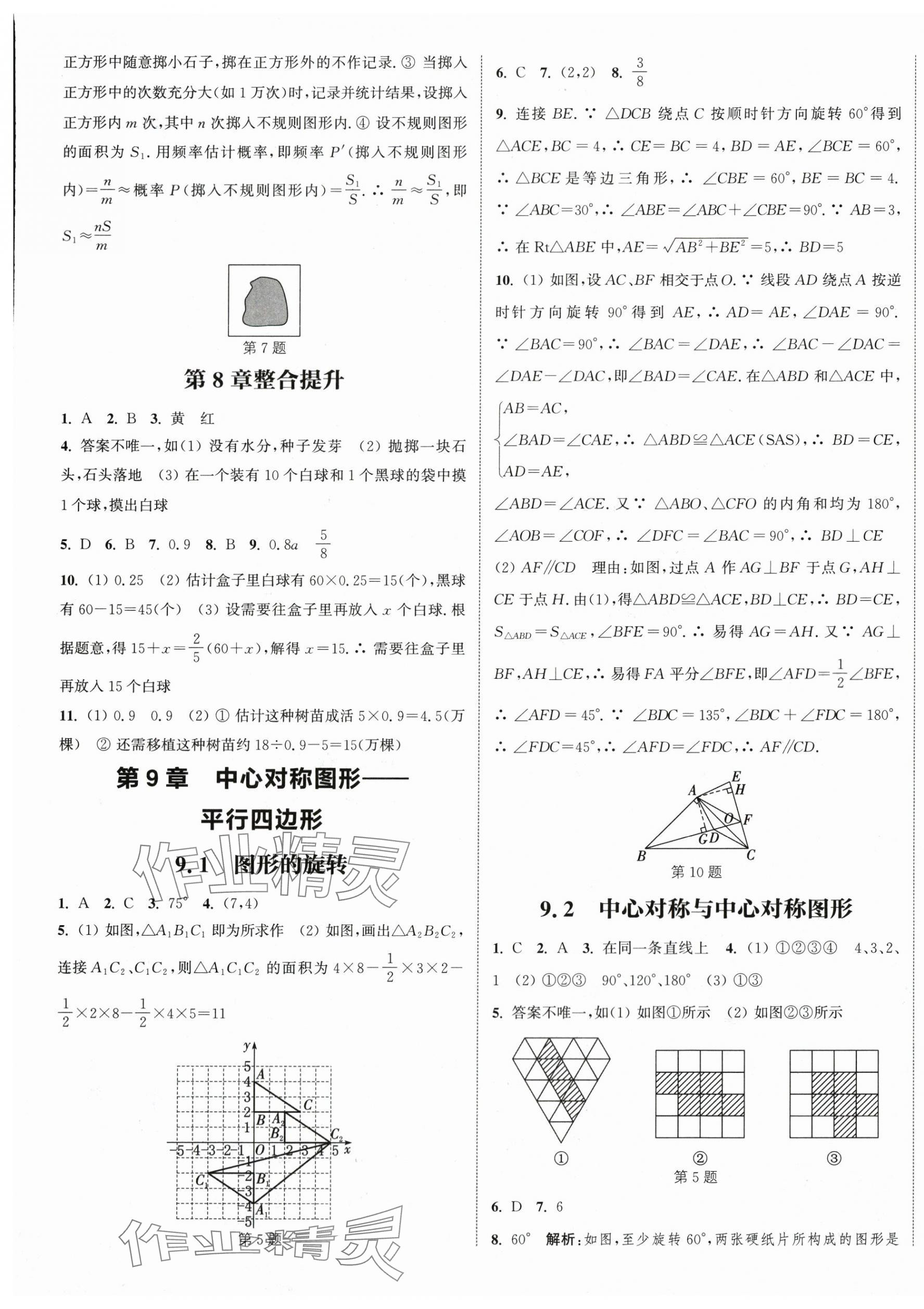 2024年通城学典课时作业本八年级数学下册苏科版江苏专版 参考答案第5页