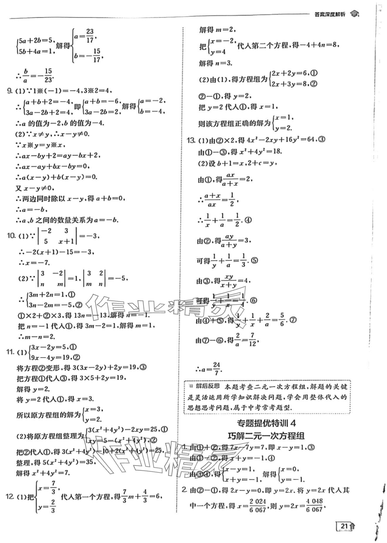 2024年實驗班提優(yōu)訓(xùn)練七年級數(shù)學(xué)下冊華師大版 第21頁