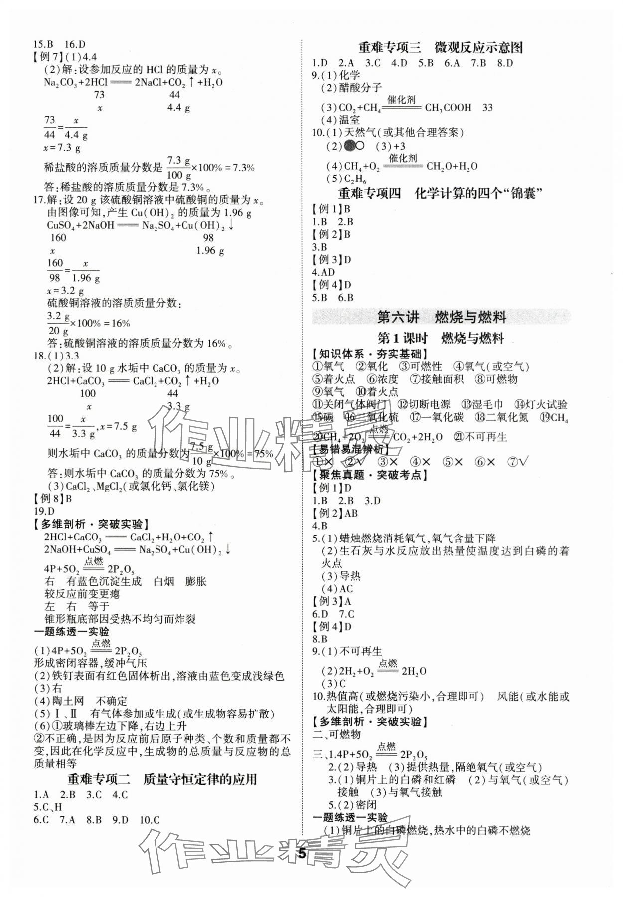 2024年学考传奇化学山东专版 参考答案第4页