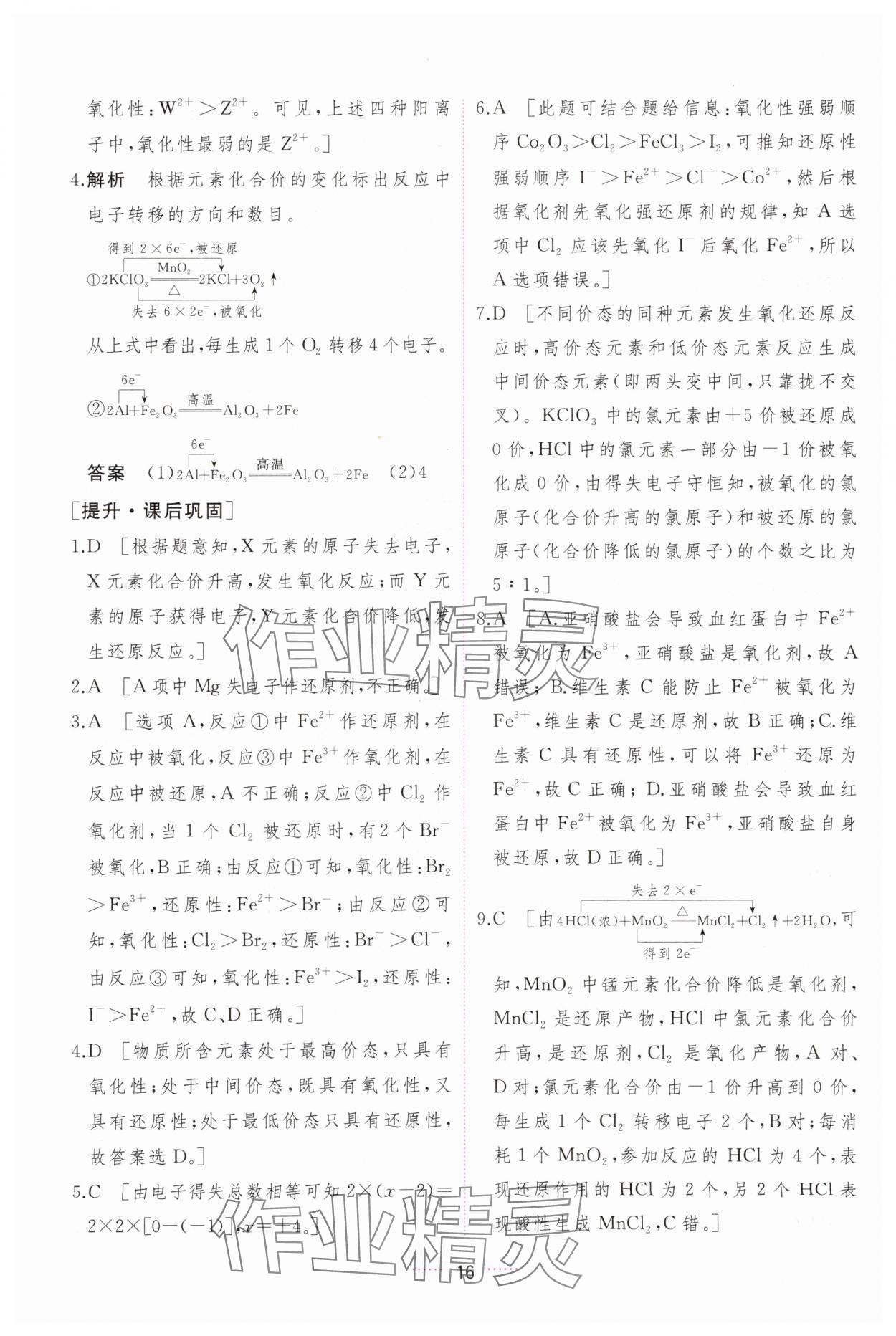 2023年三维随堂精练高中化学必修第一册人教版 第16页