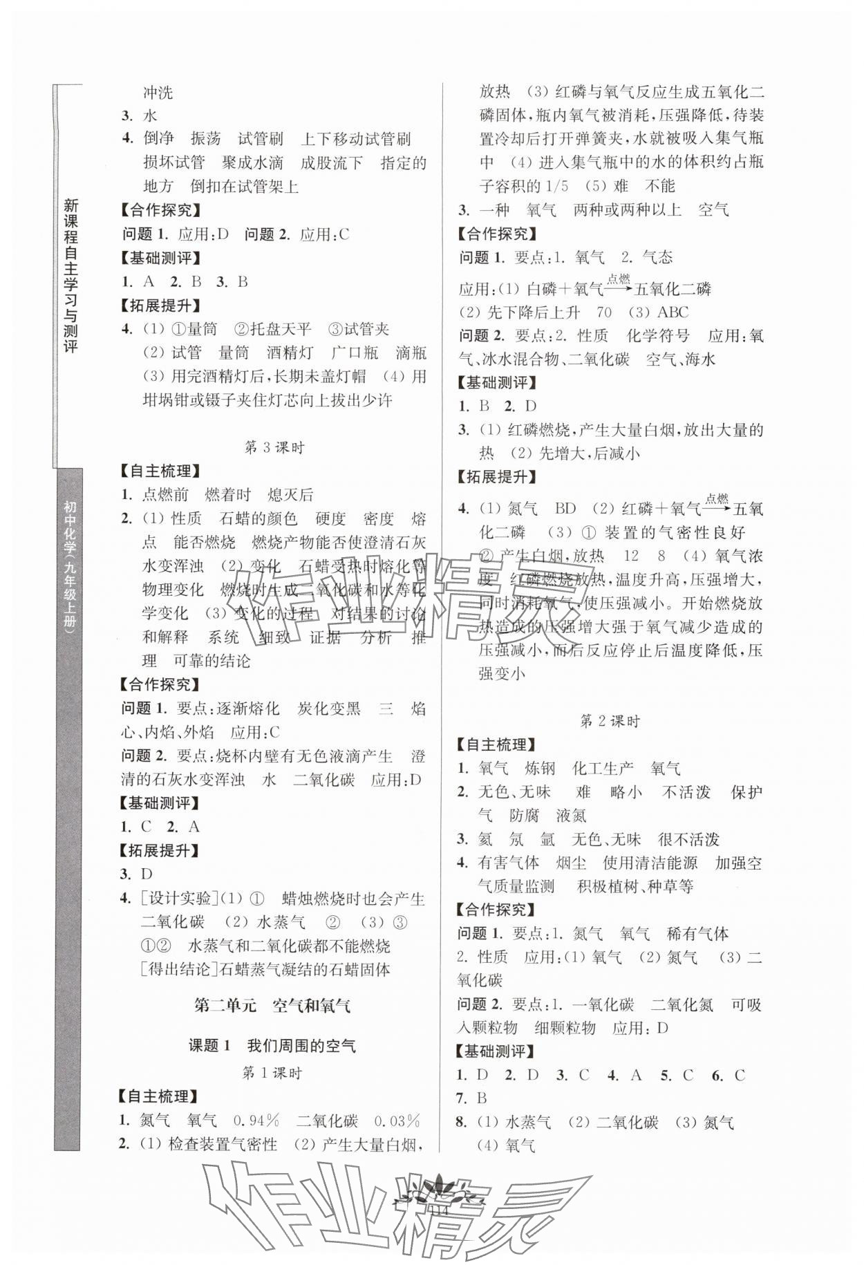 2025年新课程自主学习与测评九年级化学上册人教版 第2页
