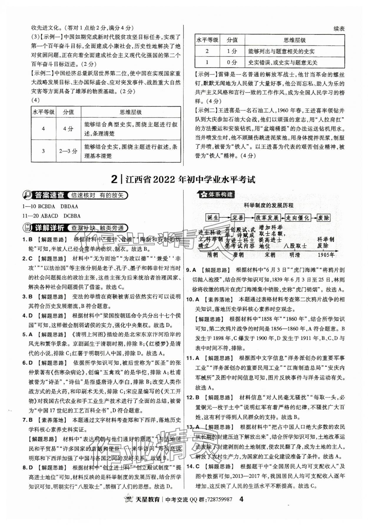 2024年金考卷江西中考45套匯編歷史 第4頁