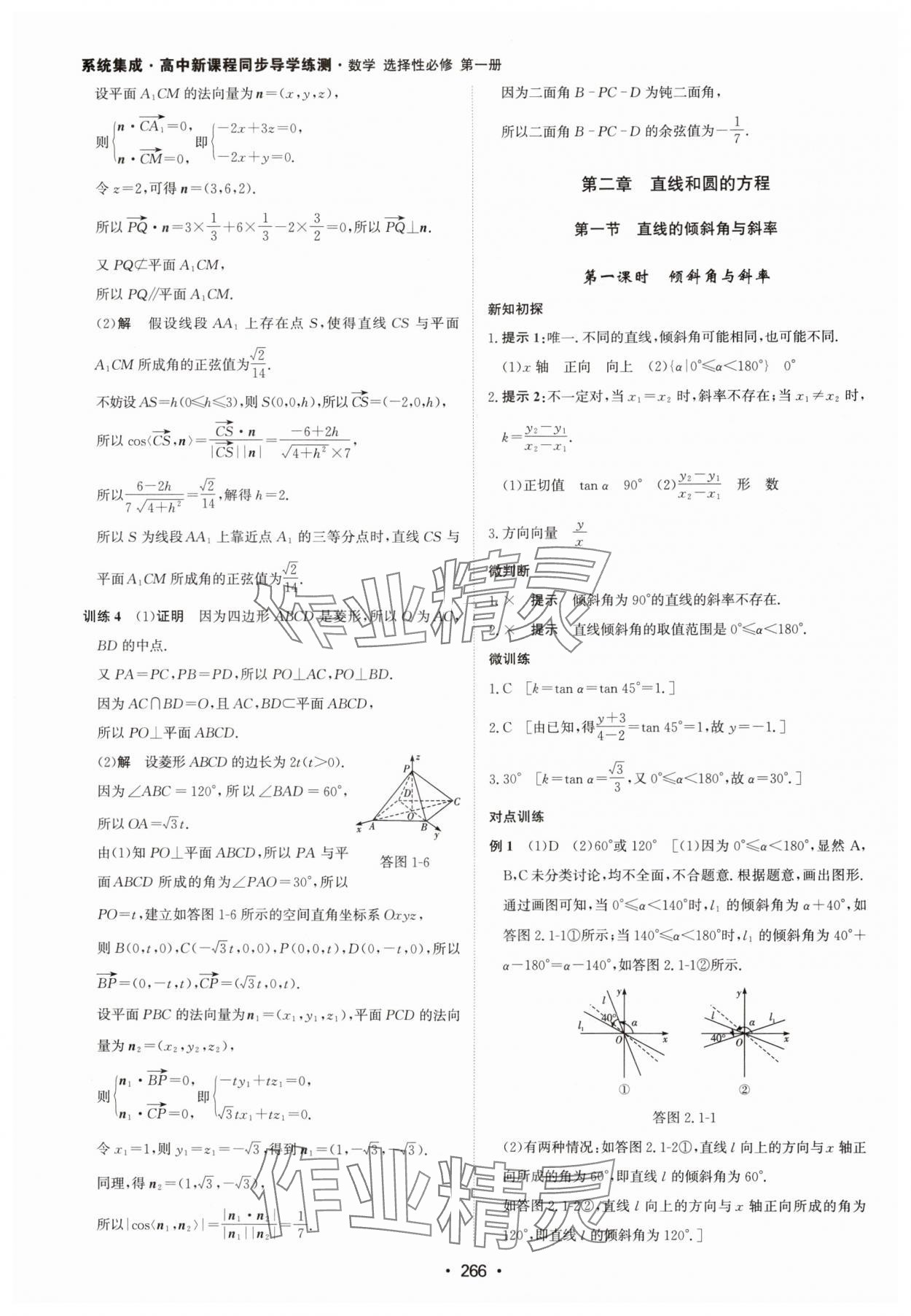 2024年系统集成新课程同步导学练测高中数学选择性必修第一册人教版 参考答案第24页