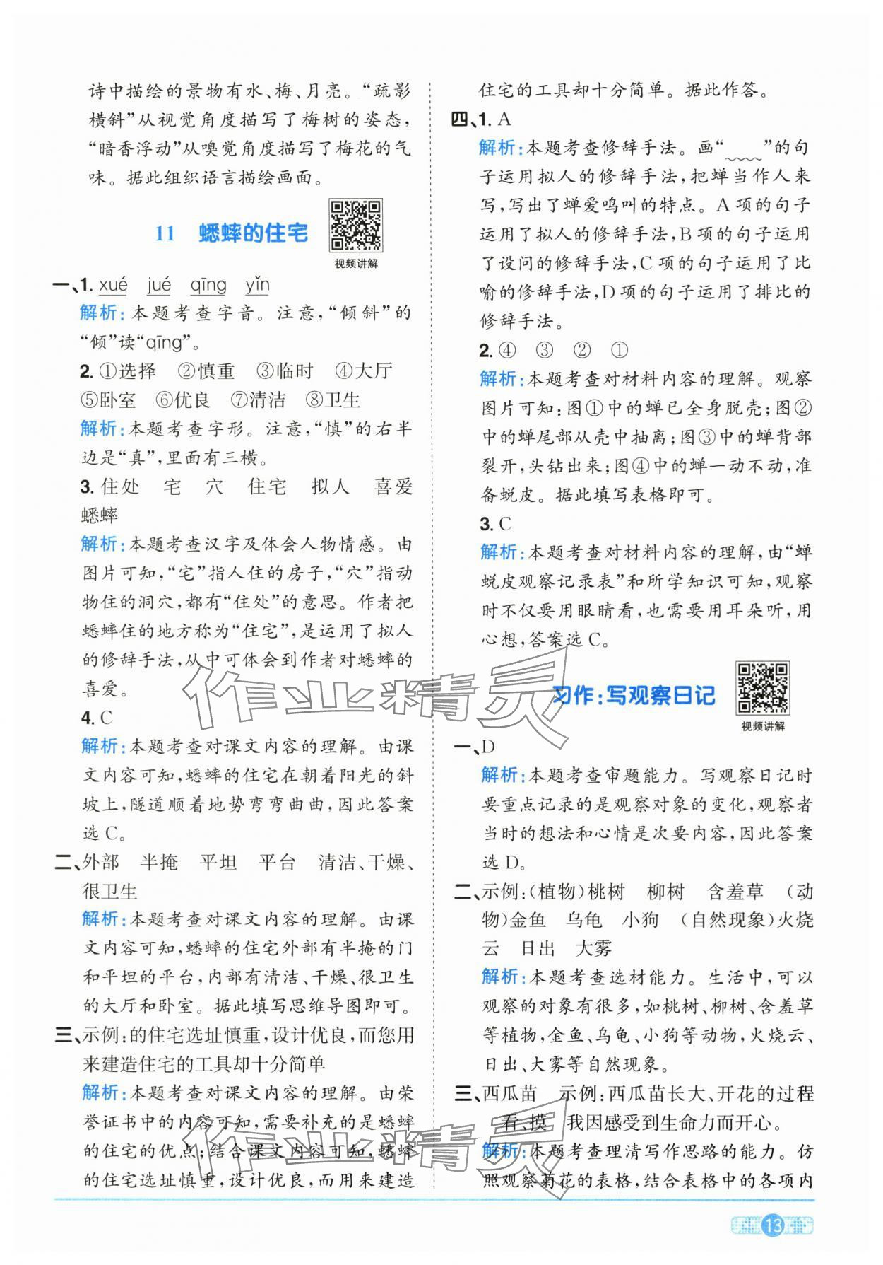 2025年陽光同學(xué)課時(shí)全優(yōu)訓(xùn)練四年級(jí)語文上冊(cè)人教版浙江專版 第13頁(yè)