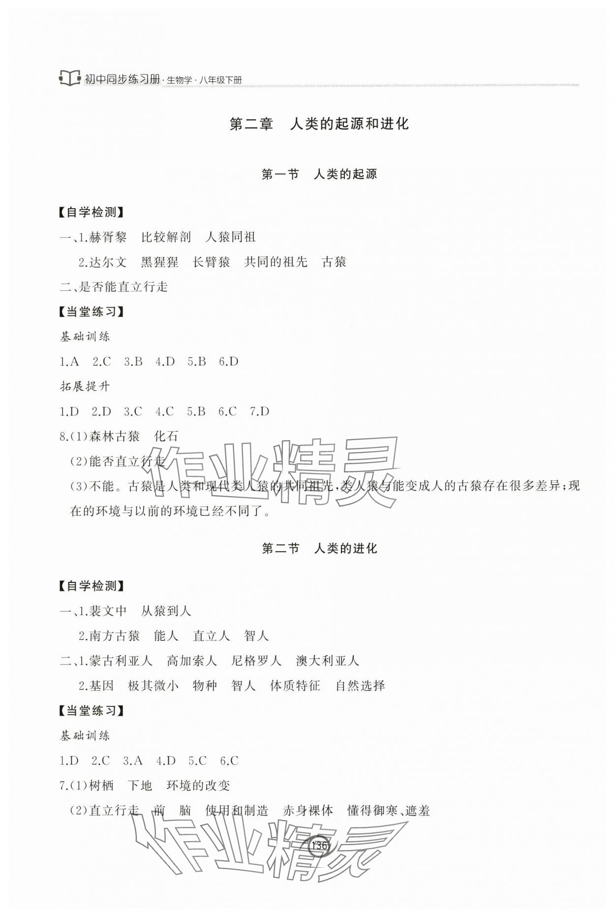 2025年初中同步練習(xí)冊八年級生物學(xué)下冊濟(jì)南版西安出版社 第4頁