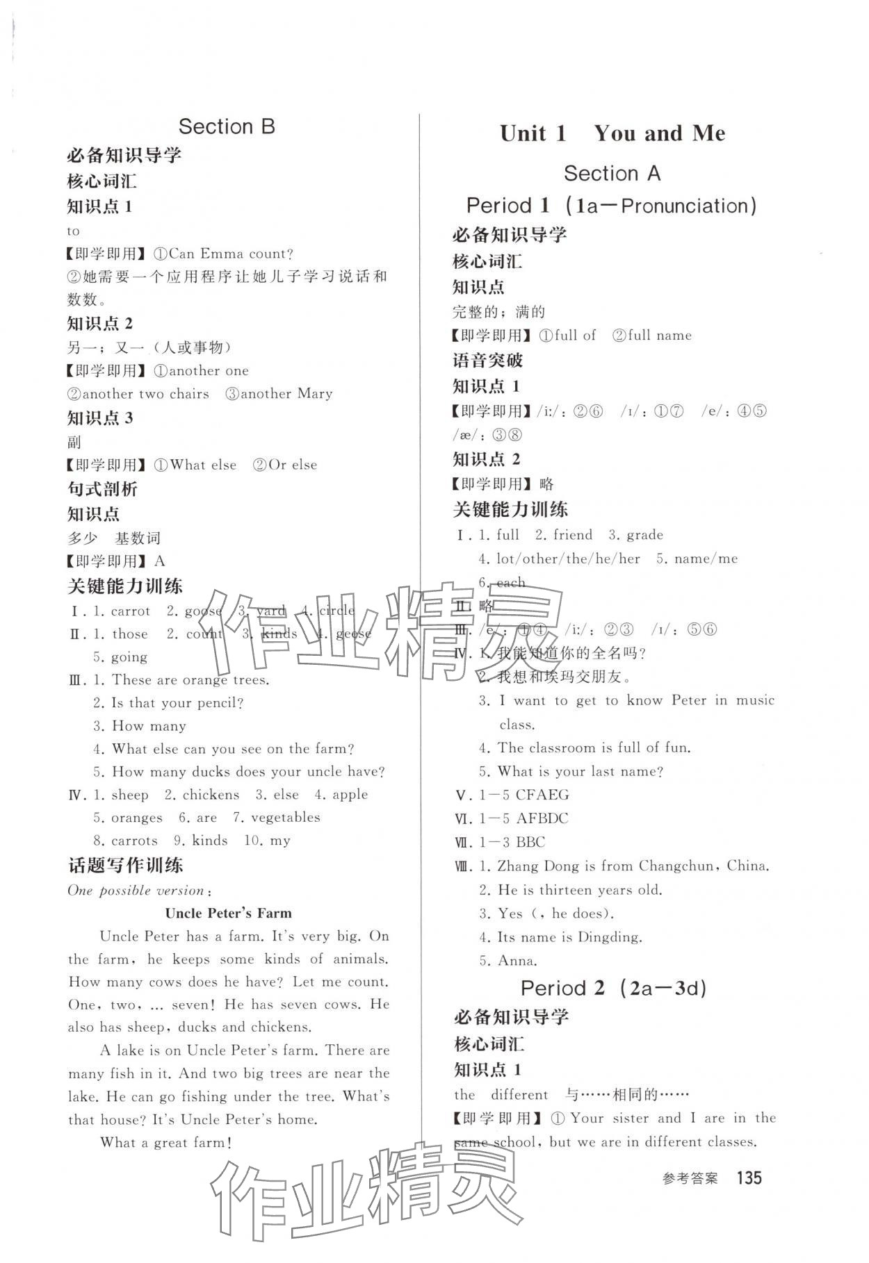 2025年同步練習冊人民教育出版社七年級英語上冊人教版山東專版 第3頁