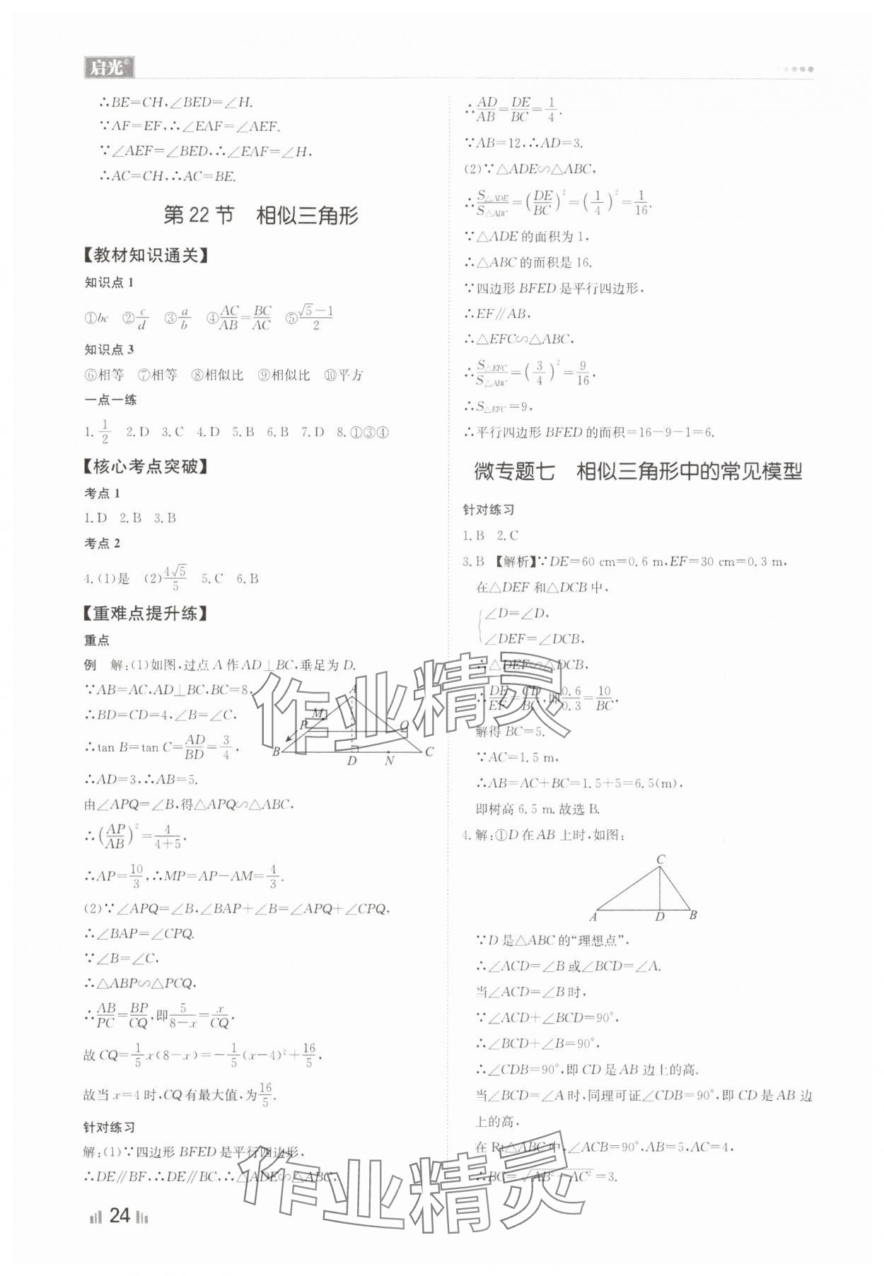 2024年中考精确制导数学河北专版 参考答案第24页