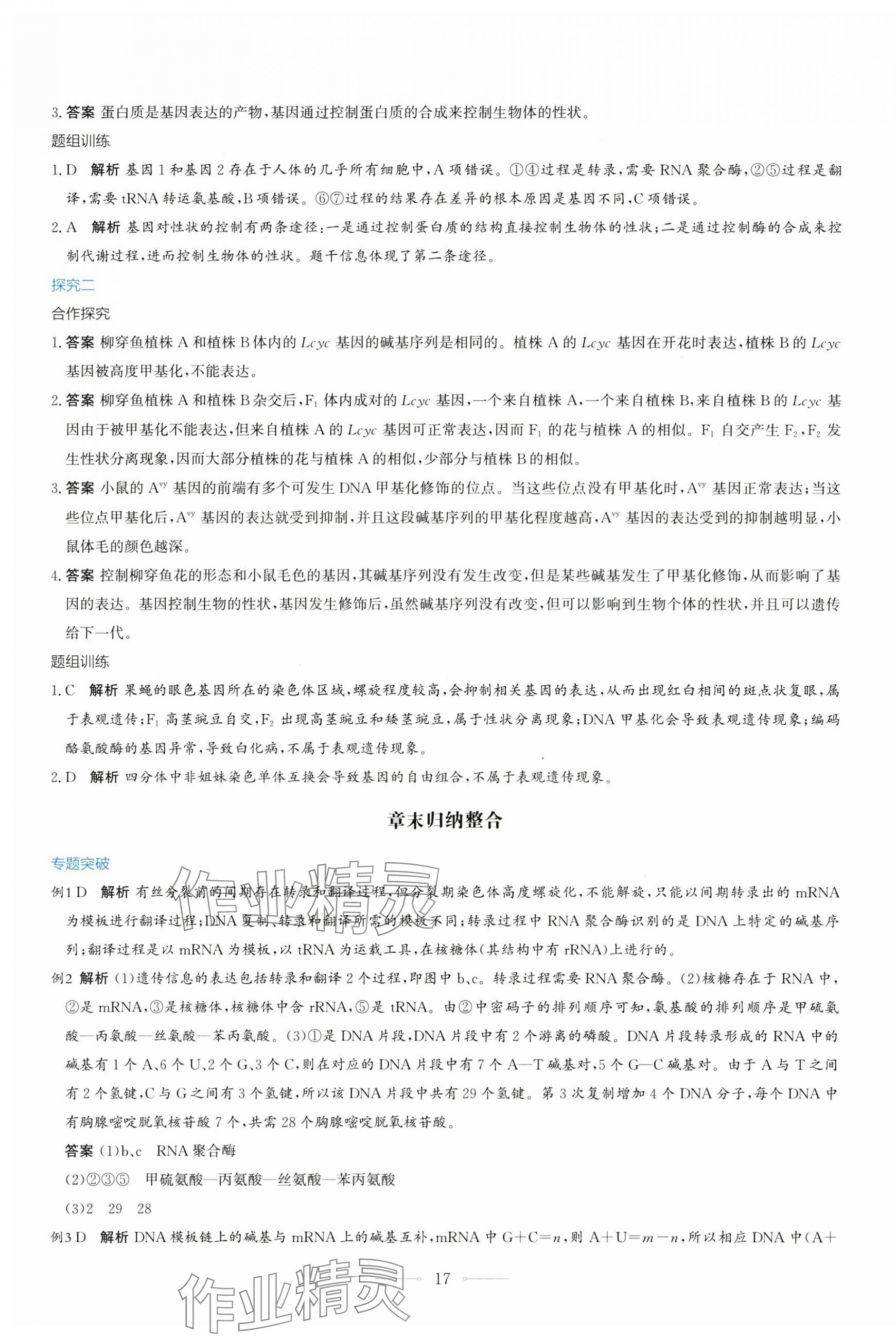 2025年陽光課堂人民教育出版社高中生物必修2人教版 第17頁