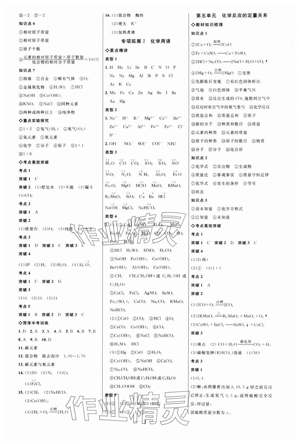 2025年全程導(dǎo)航初中總復(fù)習(xí)化學(xué)人教版菏澤專版 第3頁