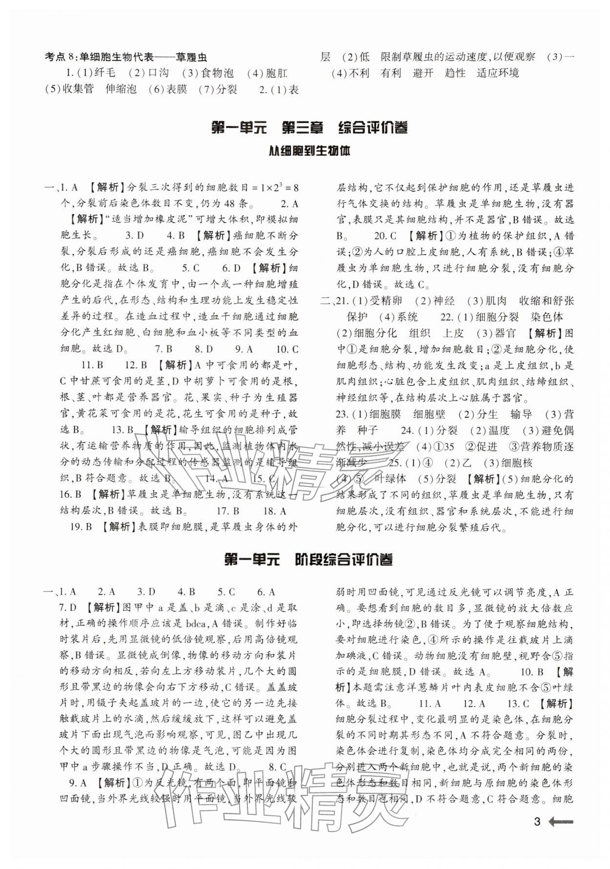 2025年強基訓練七年級生物上冊人教版&nbsp;第3頁