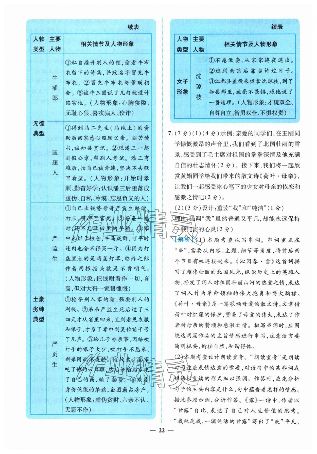 2025年中考金卷中考試題精編語文重慶專版 參考答案第22頁