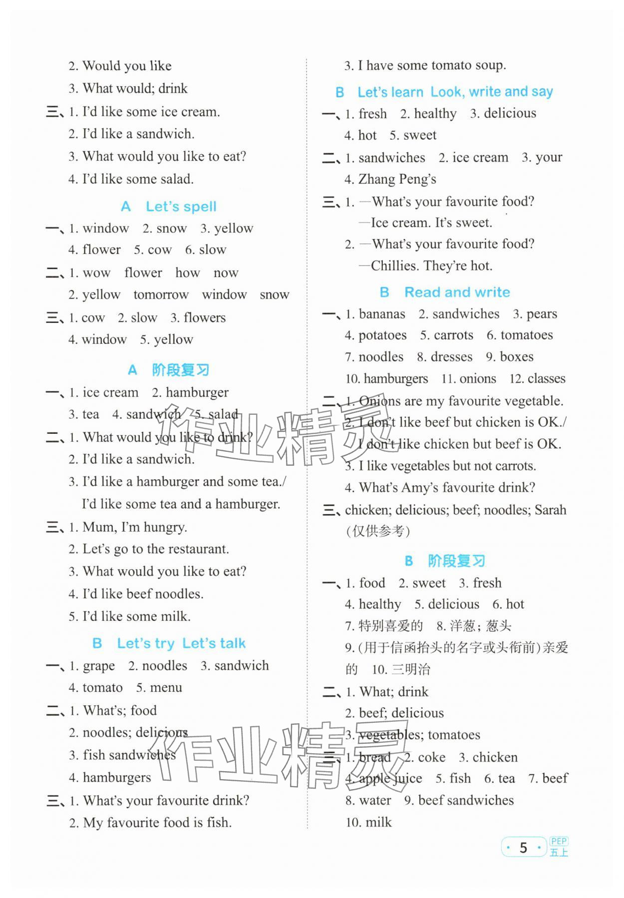 2025年陽光同學(xué)默寫小達(dá)人五年級英語上冊人教版 第5頁