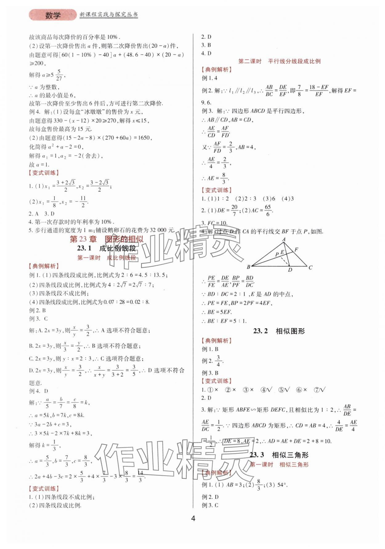 2025年新课程实践与探究丛书九年级数学上册华师大版 第4页