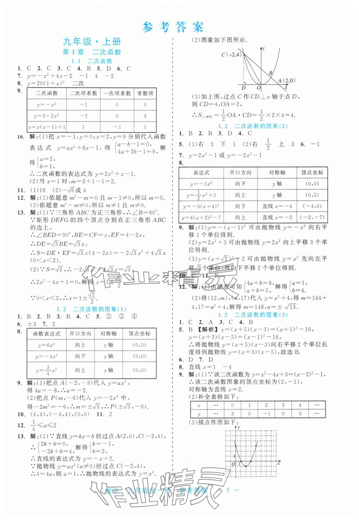 2024年精彩练习就练这一本九年级数学全一册浙教版评议教辅 第1页