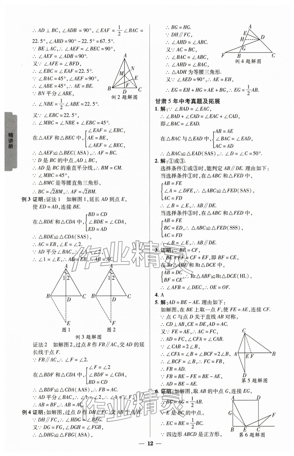 2025年練客中考提優(yōu)方案數(shù)學(xué)甘肅專版 參考答案第11頁