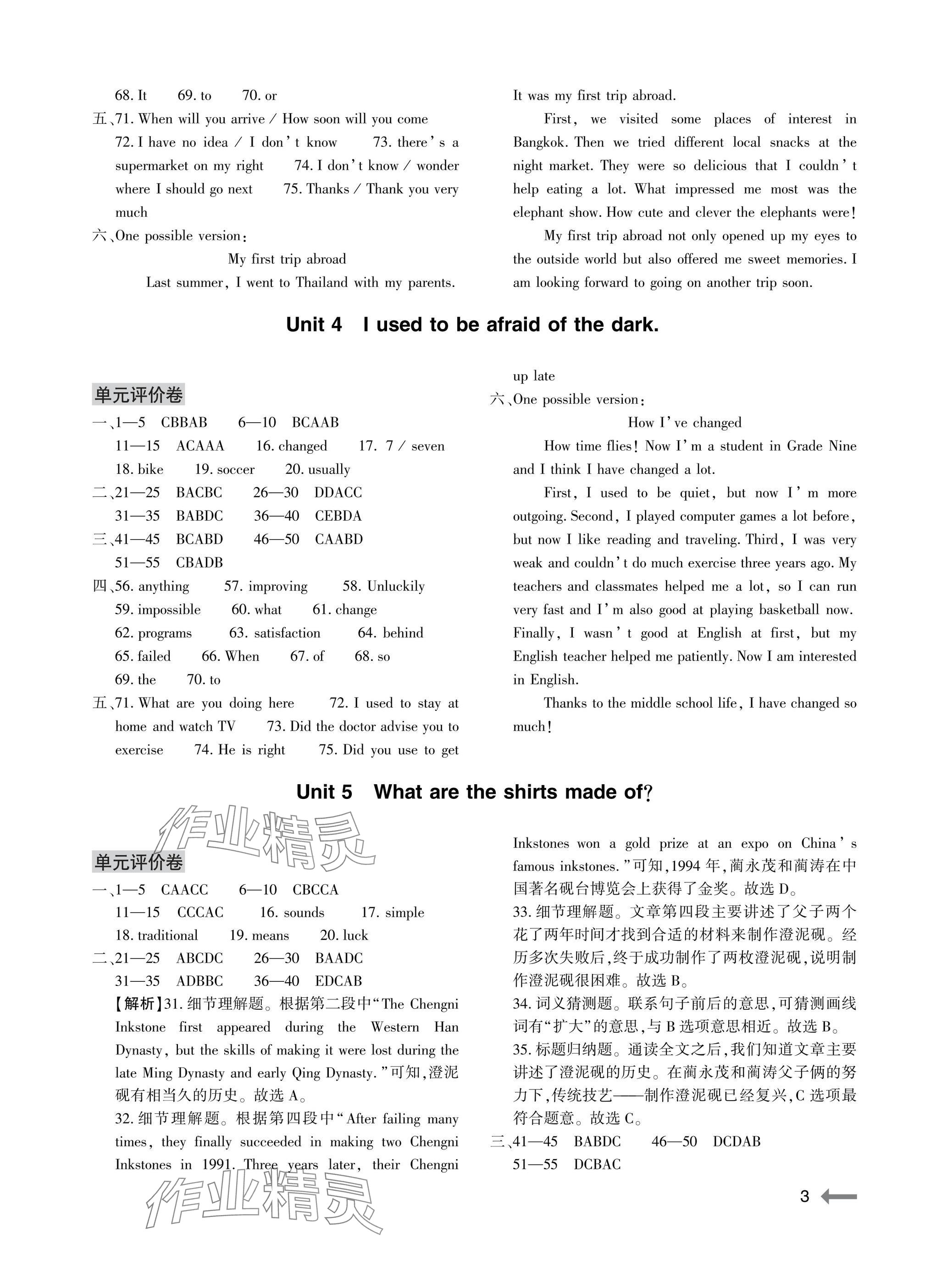 2025年节节高大象出版社九年级英语全一册人教版 参考答案第3页