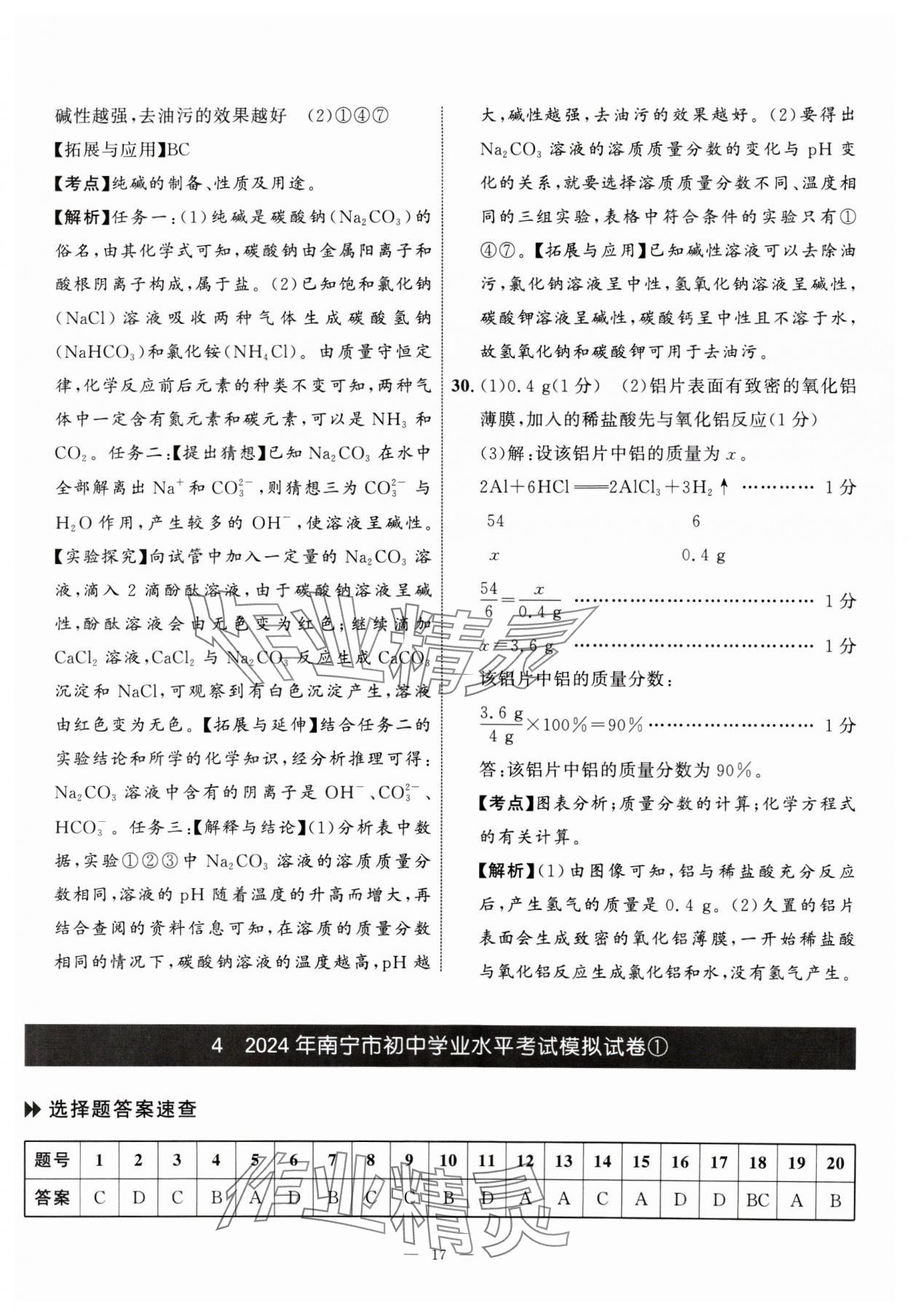 2025年中考备考指南广西2年真题1年模拟试卷化学&nbsp;第17页