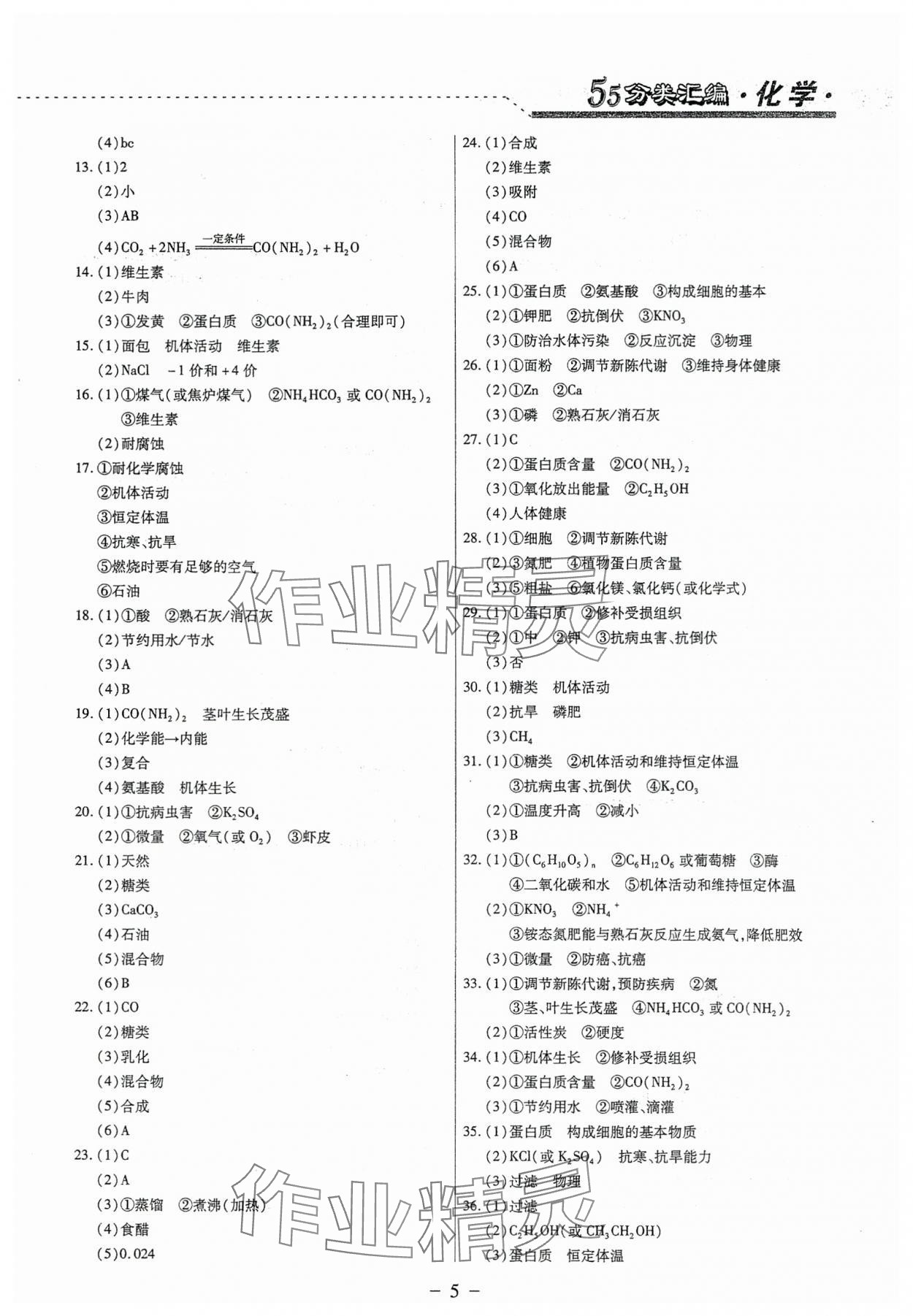 2025年哈市名?？纪醴诸悈R編化學(xué)哈爾濱專版 參考答案第5頁(yè)