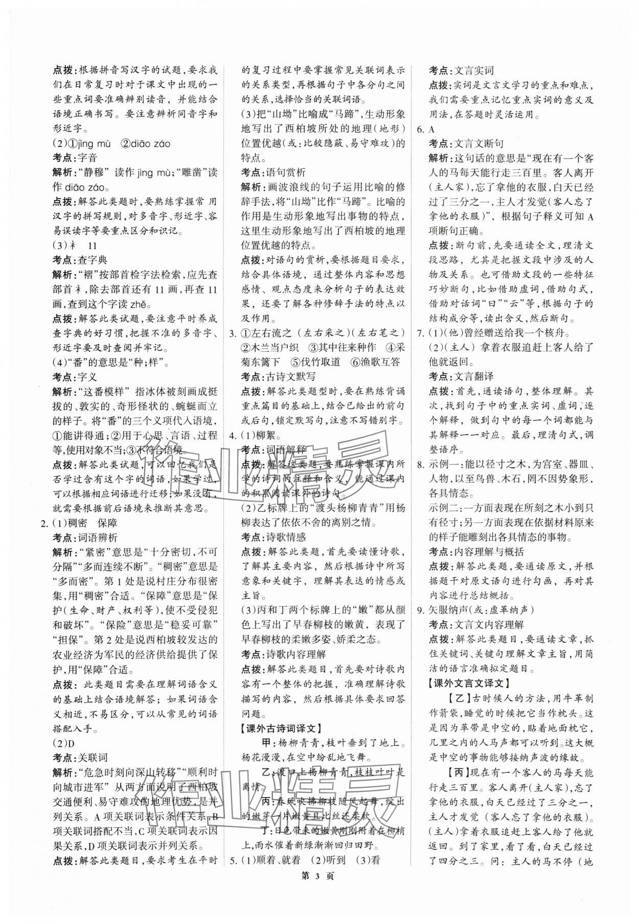 2025年全優(yōu)中考全國中考試題精選精析語文河北專用 第3頁