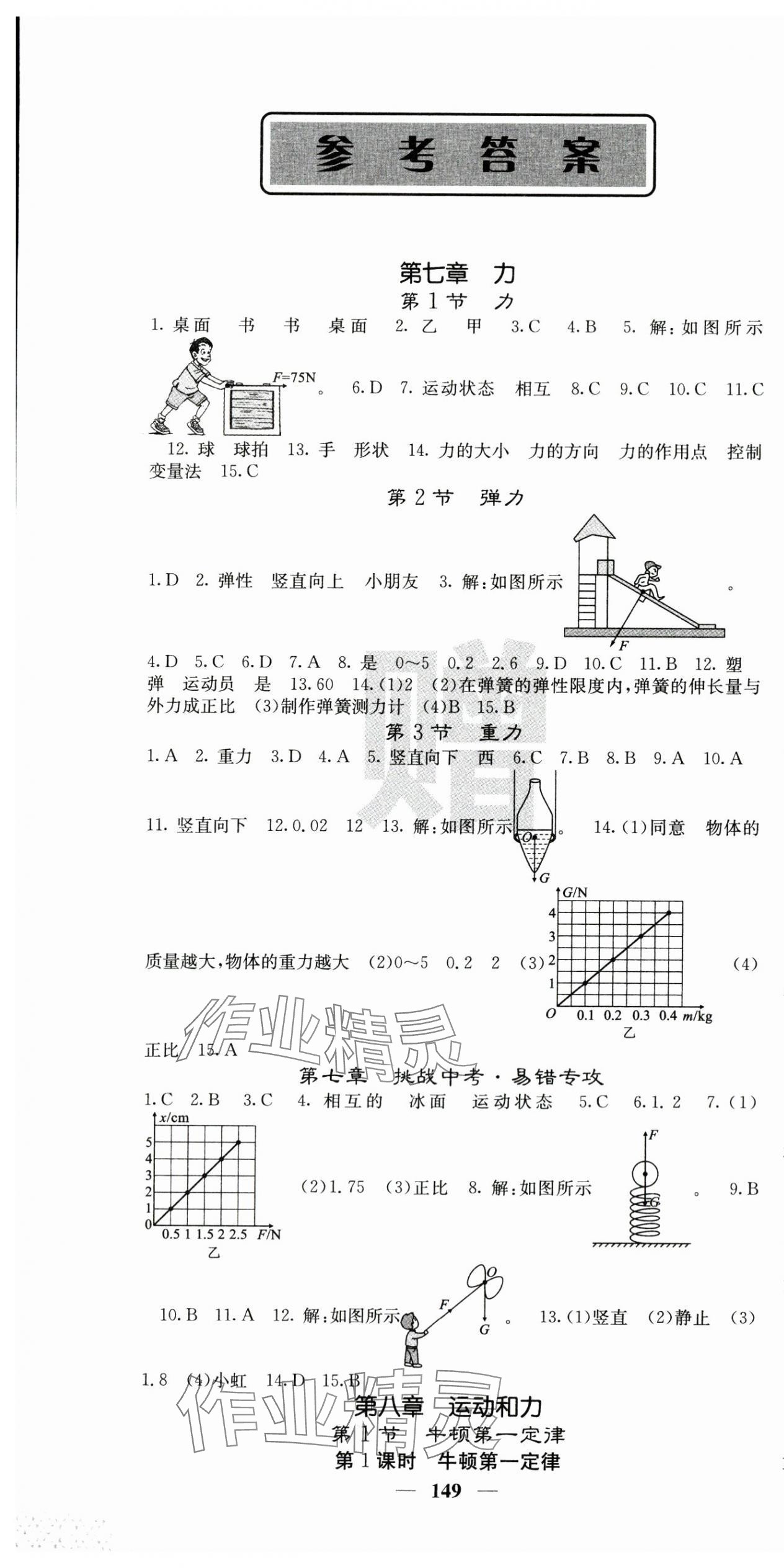 2024年课堂点睛八年级物理下册人教版 第1页