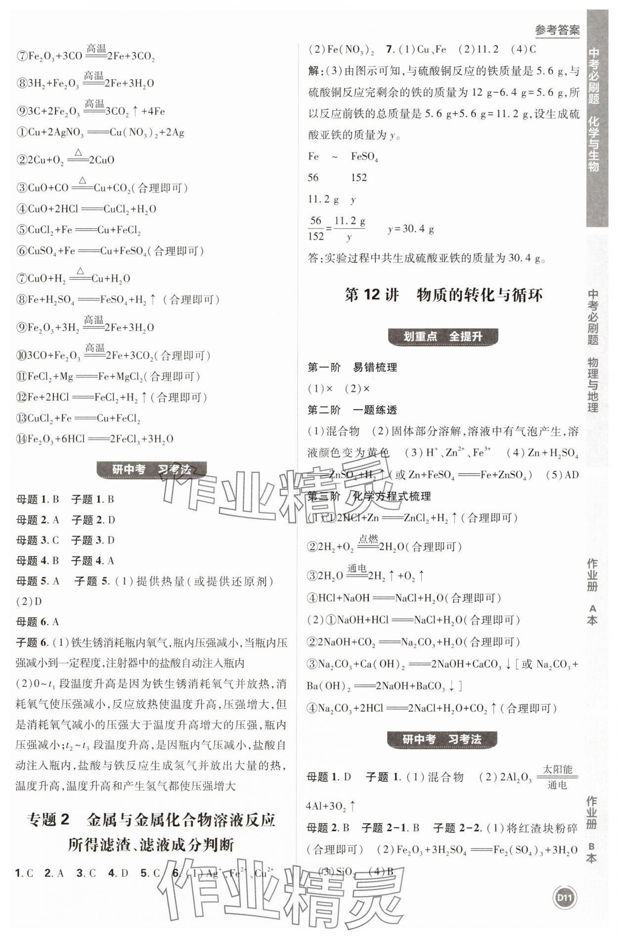 2025年中考必刷題科學(xué)浙江專版 第11頁(yè)