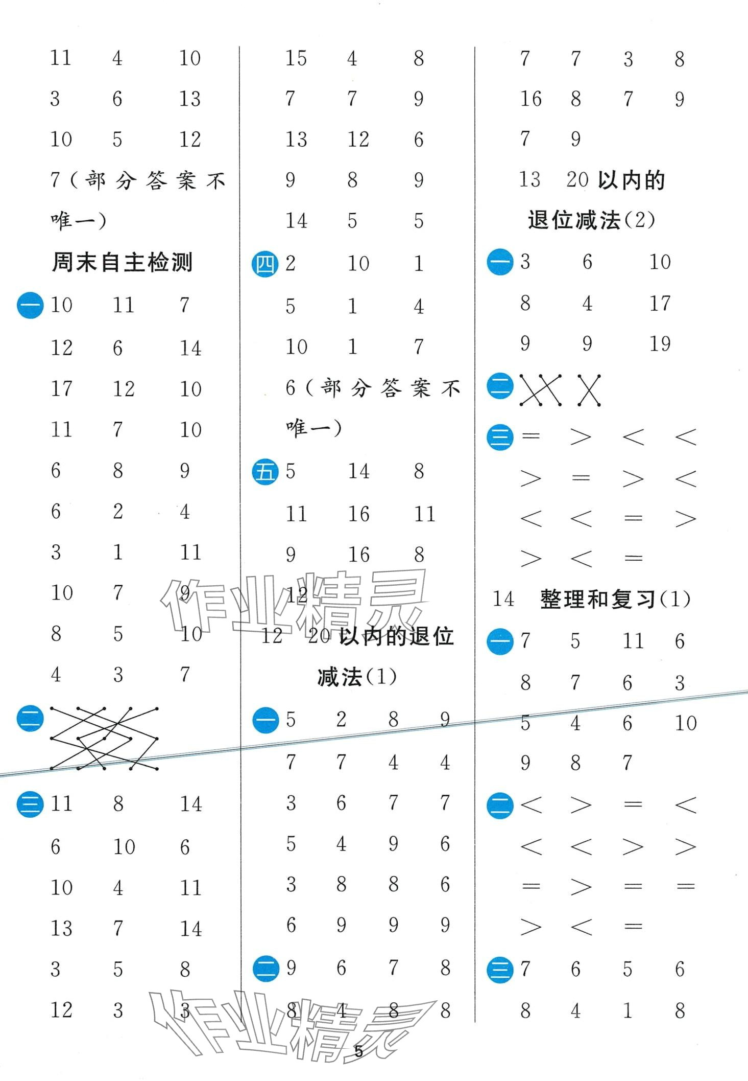 2024年計(jì)算高手一年級(jí)數(shù)學(xué)下冊(cè)人教版 第5頁(yè)